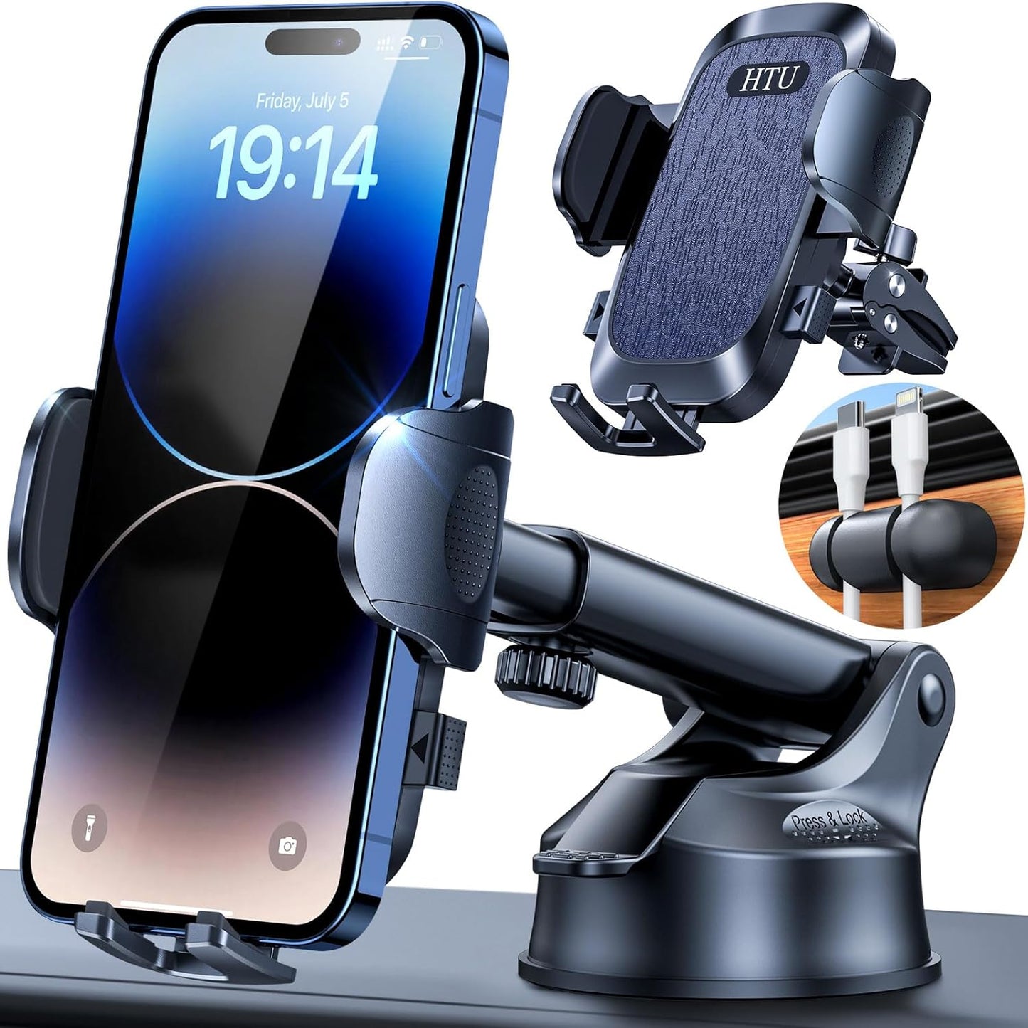 2025 Ultimate Car Phone Mount【80 LBS Strongest Suction & Military-Grade】【Patent & Safety Certs】 Cell Phone Holder Truck Stand for Dashboard Windshield Vent for iPhone 16 Pro Max 15 14 Samsung, Black