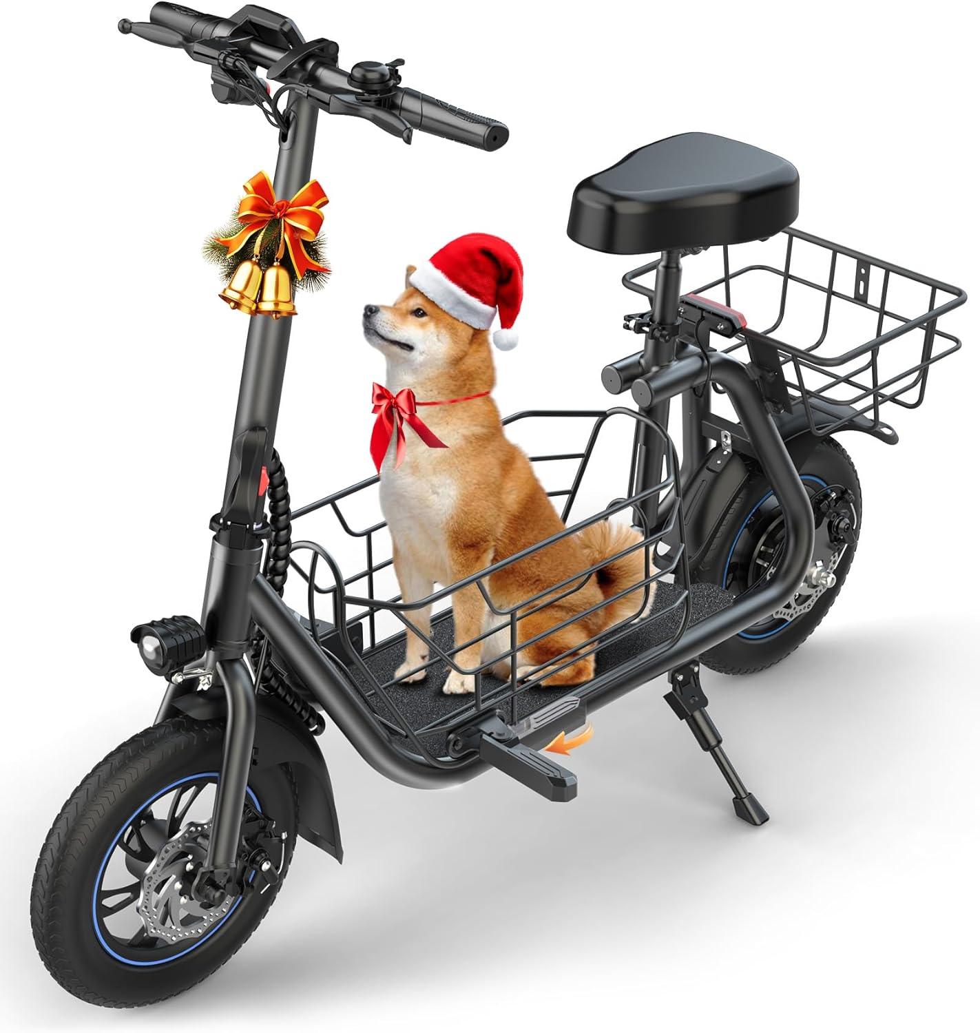 Gyroshoes Electric Scooter with Seat for Adults, 550W Powerful Motor, 20-Mile Range, Speed up to 18.6MPH, Ample Storage for Pets & Cargo, Electrically-Powered Motor Scooters