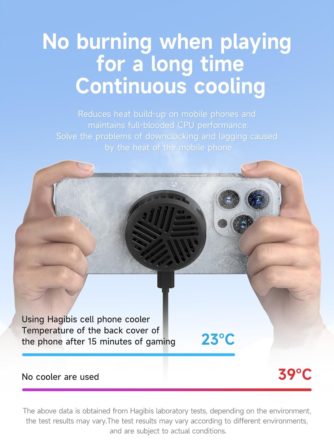 Hagibis Magnetic Cell Phone Cooler Ultrathin Cooling Fan Portable Lightweight Mobile Phone Radiator for iPhone 16 15 Pro Max, MagSafe Series, iPad Pro, Android, Tablet (Grey)