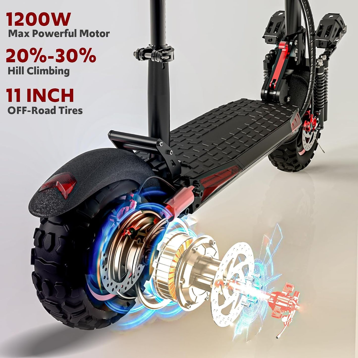 Electric Scooter Adults, 15/18/21AH Big Battery, 600/800/1200W Motor, 10"/11" Off Road Tire, Folding E Scooter with Seat
