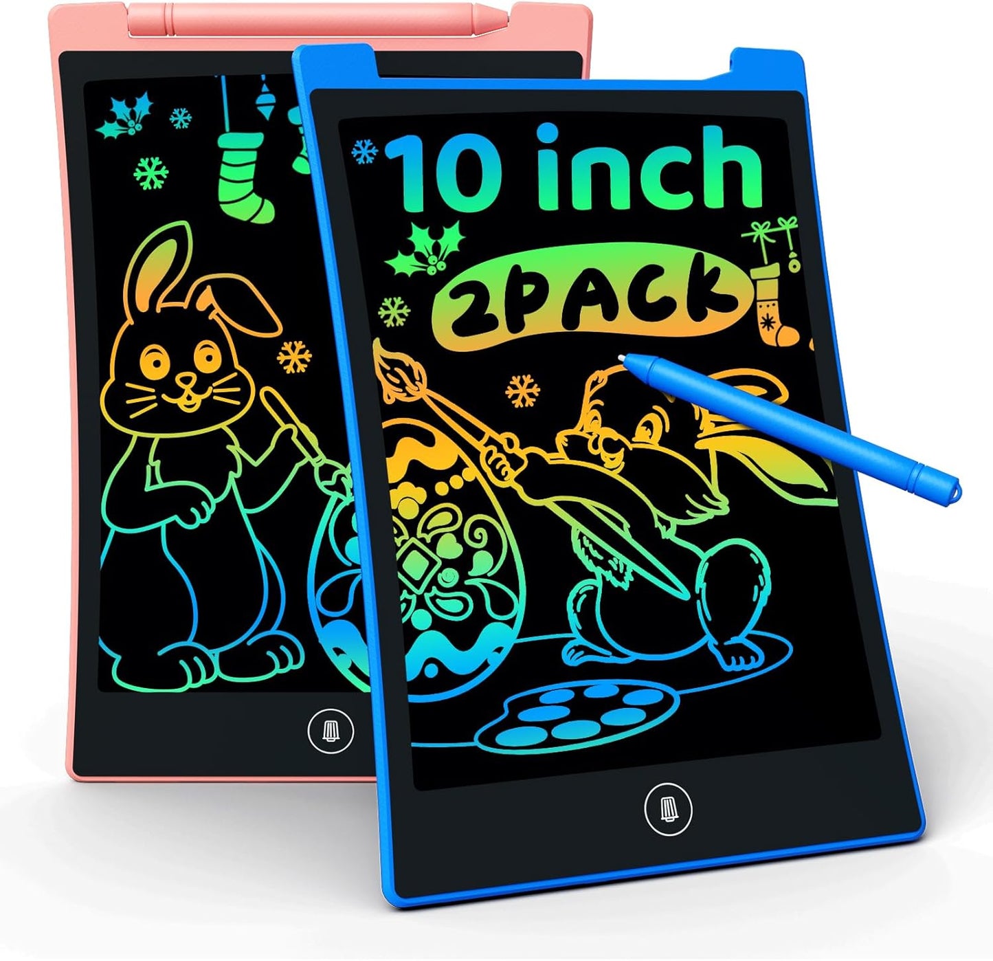 KOKODI Kids Toys 2 Pack LCD Writing Tablet, Colorful Toddler Drawing Pad Doodle Board Erasable, Educational Learning Toys Birthday Gifts for Boys Girls Age 3 4 5 6 7 8 (Blue & Pink)