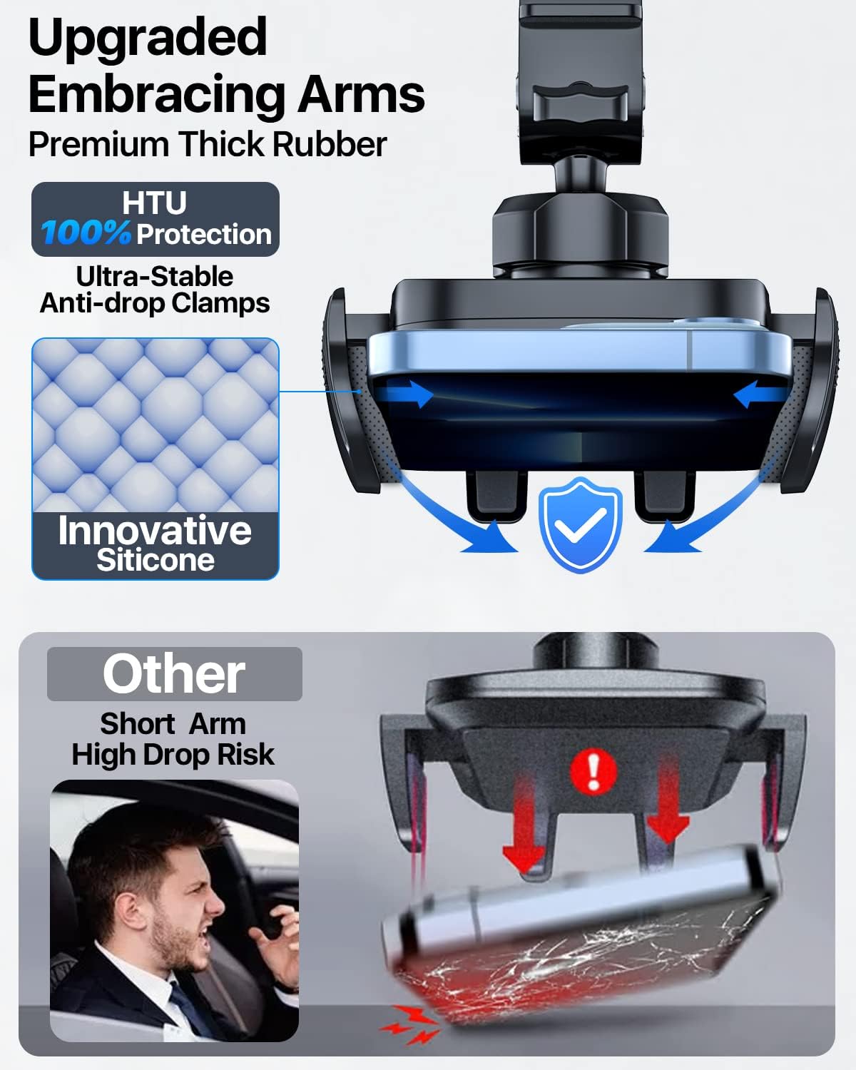 2025 Ultimate Car Phone Mount【80 LBS Strongest Suction & Military-Grade】【Patent & Safety Certs】 Cell Phone Holder Truck Stand for Dashboard Windshield Vent for iPhone 16 Pro Max 15 14 Samsung, Black