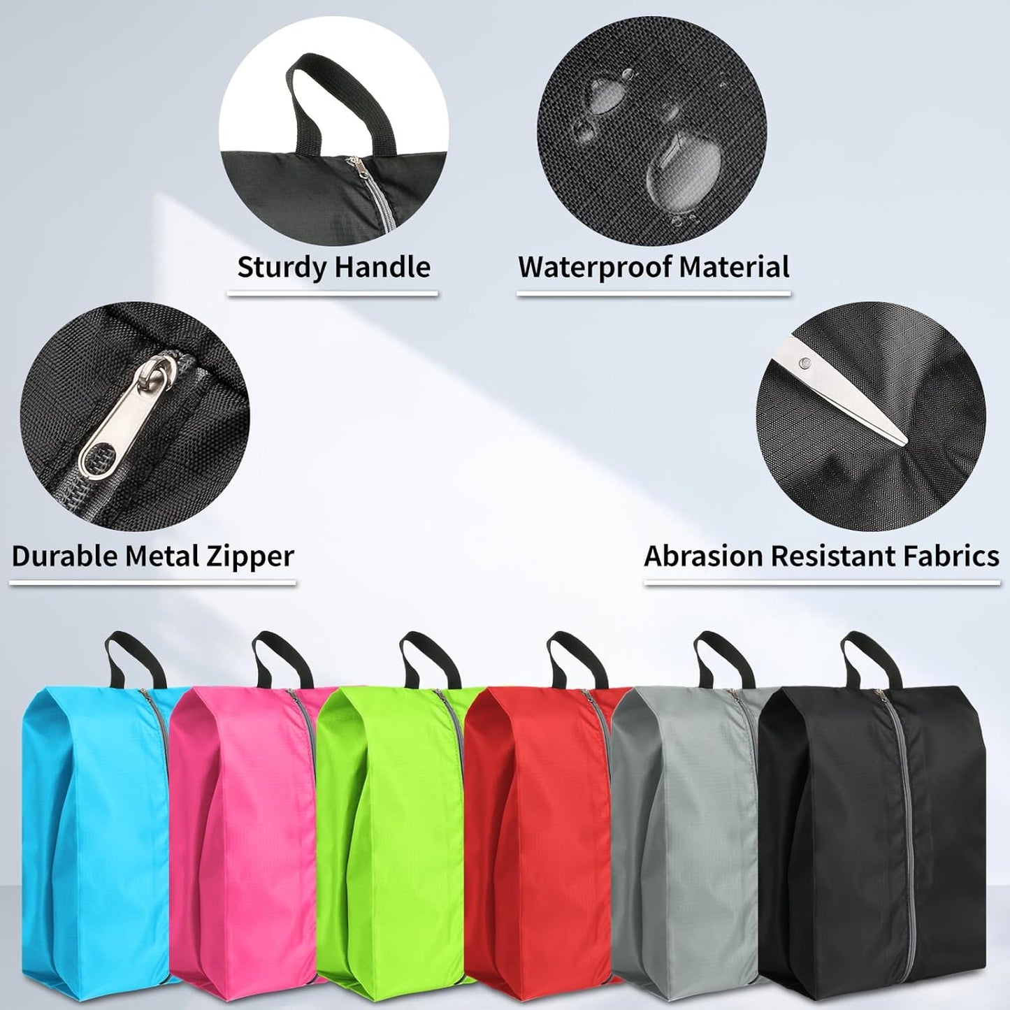 Shoe Bags for Travel, Set of 4 Pack Travel Shoe Bags for Packing, Large Waterproof Portable Travel Shoe Bag with Zipper Travel Essentials Women for and Men