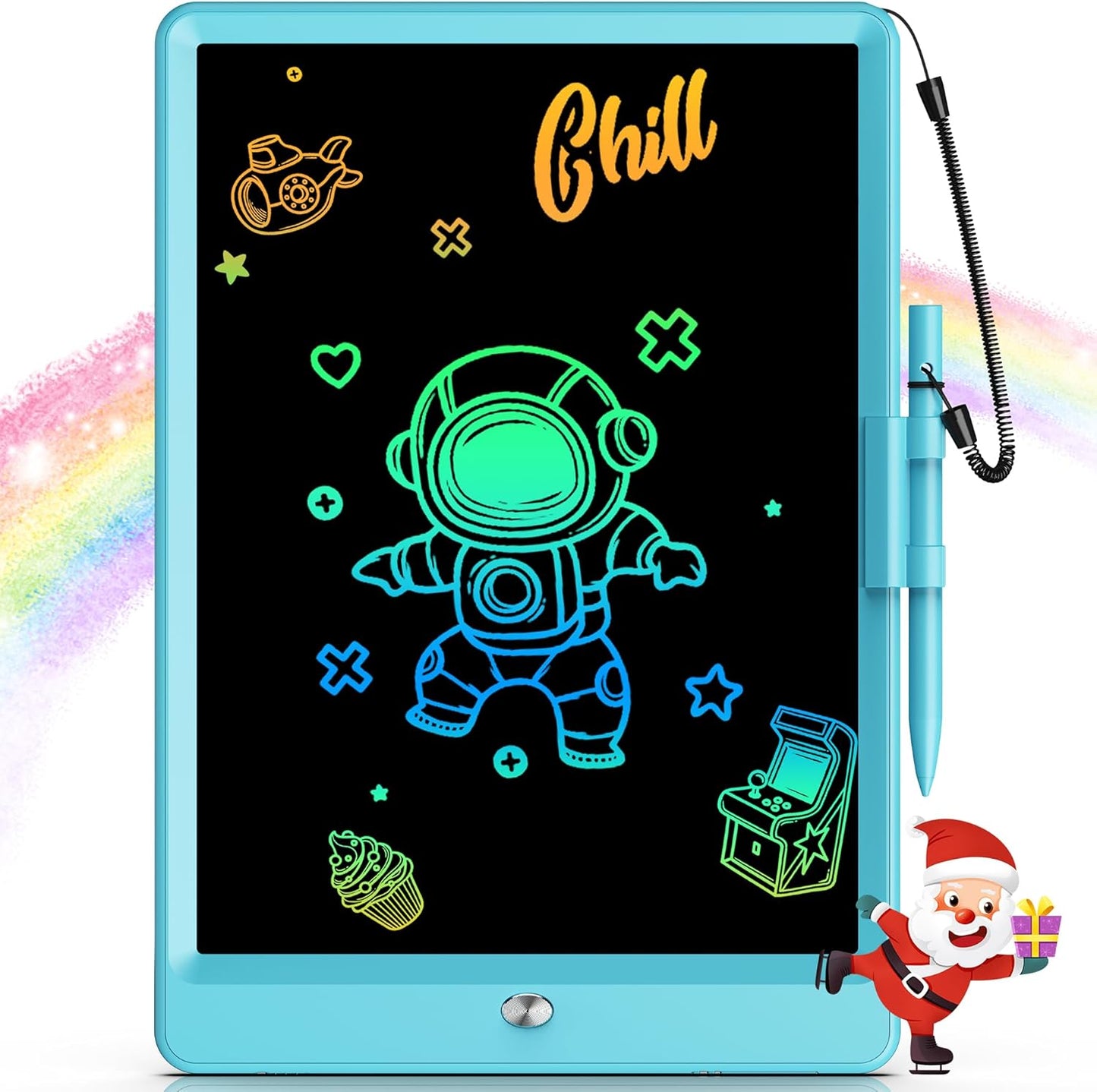 Bravokids 10 Inch LCD Writing Tablet for 3-8 Year Olds - Electronic Drawing Pad and Doodle Board as Educational Birthday Gifts for Girls and Boys (Pink)