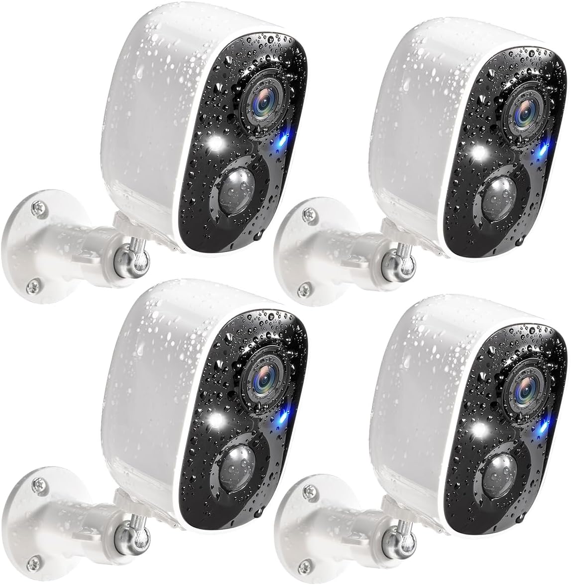 GMK Security Cameras Wireless Outdoor, 2K Color Night Vision AI Motion Detection 2-Way Talk Battery Powered WiFi Home Indoor Camera IP65 Weatherproof Spotlight Siren Alarm Cloud/SD Storage 2-Pack