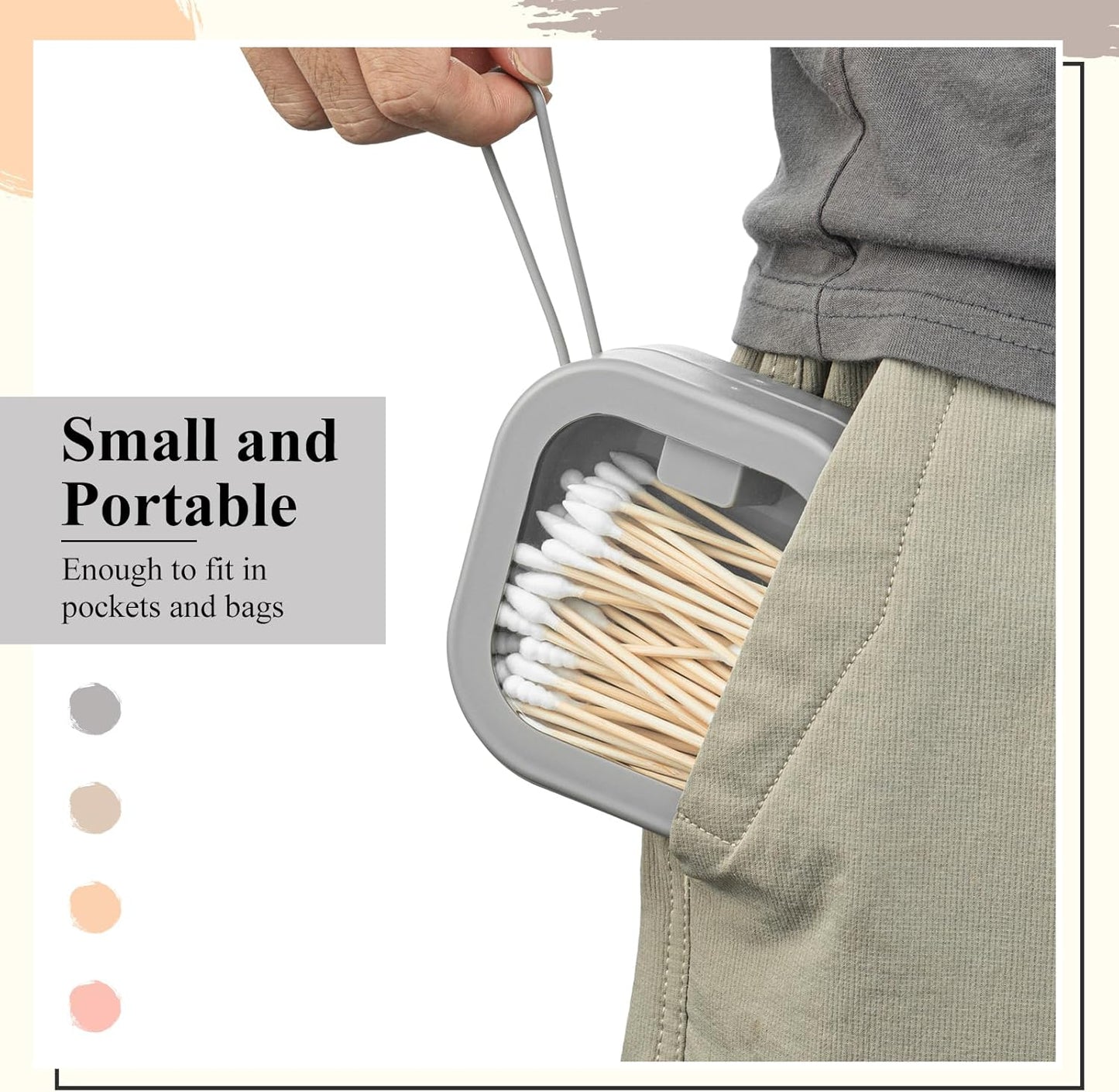 Kathfly 4 Pcs White Hair Tie Organizer Portable Hair Accessory Storage Containers Stackable Hair Tie Bobby Pin Holder Home Cotton Swab Dispenser Hair Accessories Jewelry Organizer Box