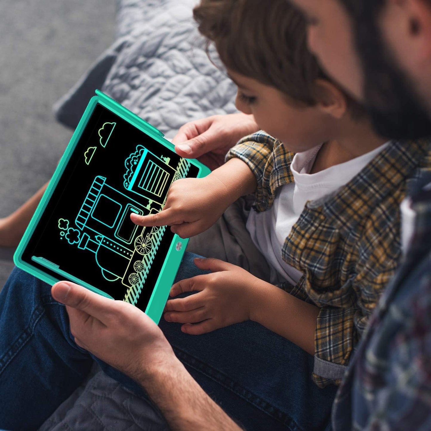 FLUESTON LCD Writing Tablet, Doodle Board Toys Gifts for 3-8 Year Old Girls Boys, 10 Inch Colorful Electronic Board Drawing Pad for Kids, Gifts for Toddler Educational Learning Travel Birthday, Blue