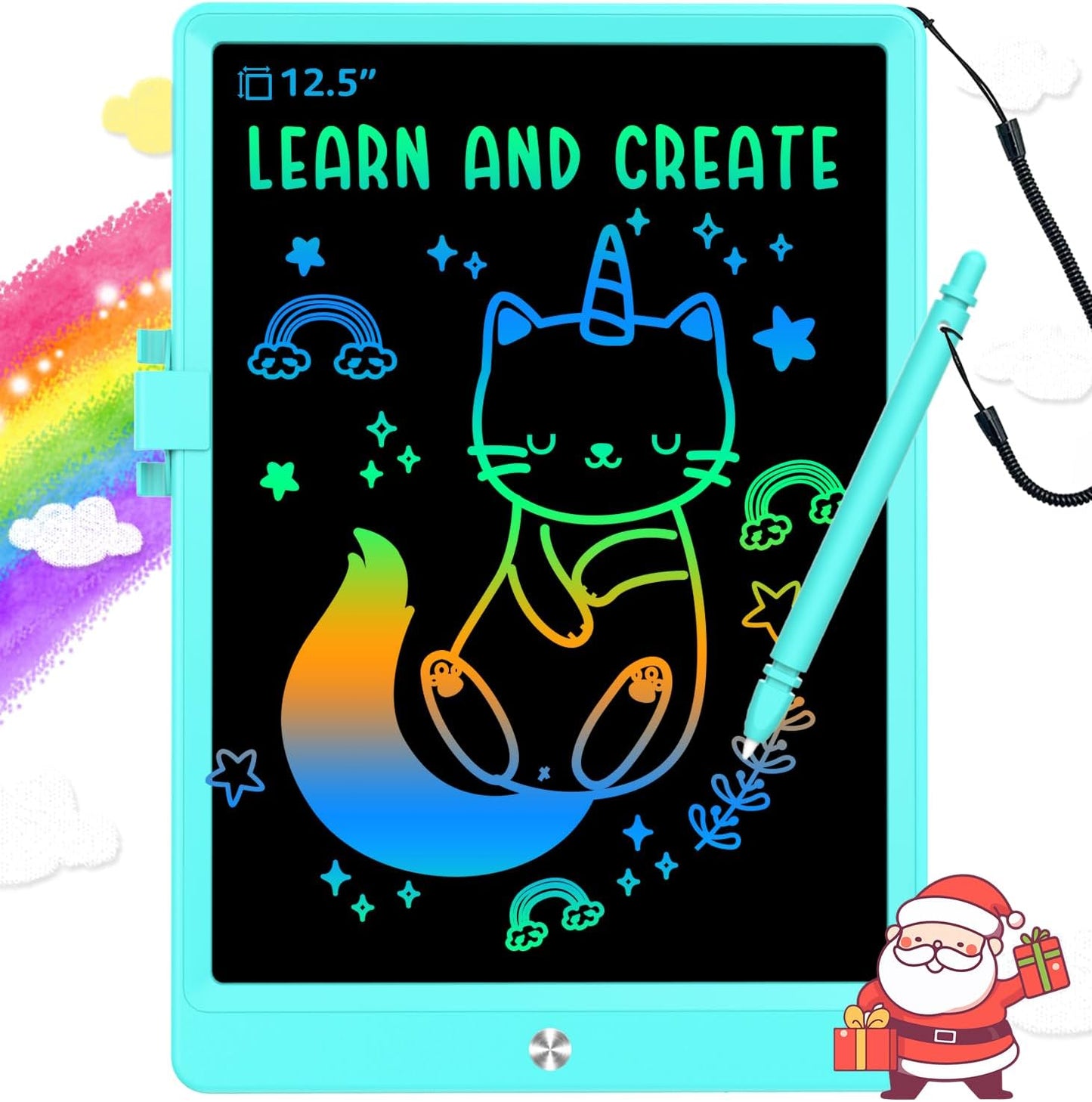 BUKEBU LCD Writing Tablet Doodle Board,10.5 inch Colorful Drawing Pad,Electronic Drawing Tablet, Drawing Pads,Travel Gifts for Kids Ages 3 4 5 6 7 8 Year Old Girls Boys (Blue)