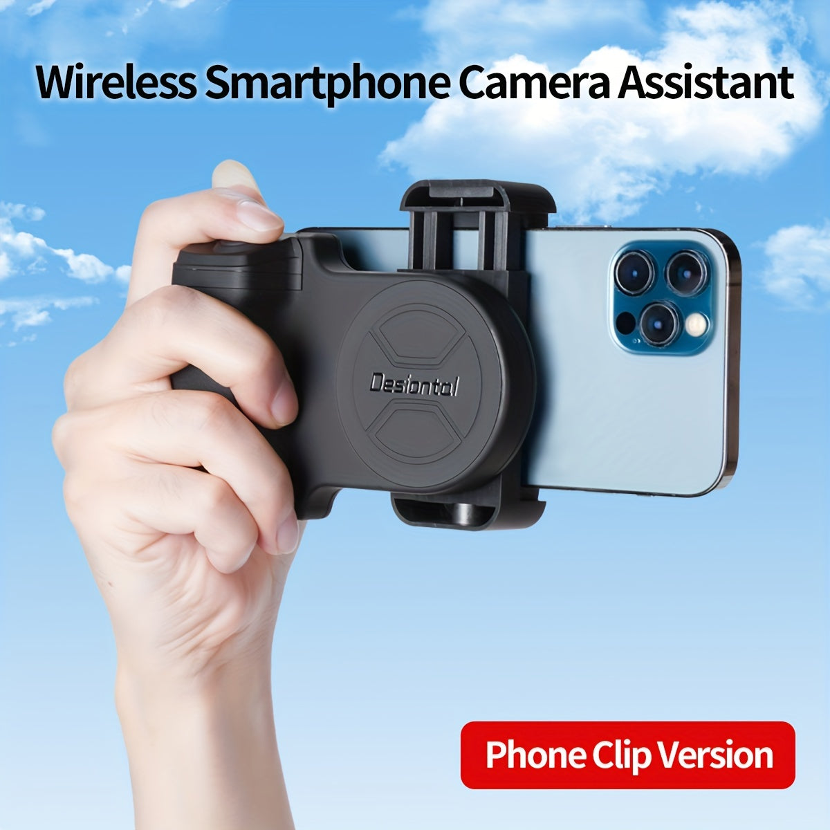 Desiontal Mini Smartphone Handheld Gimbal with Quick Magnetic Mount - Portable Outdoor Photography Selfie Stick Assistant with Detachable Shutter, Remote Shooting Capability, 1/4'' Screw Hole for Tripod Compatibility, Battery-Powered with Button Battery,
