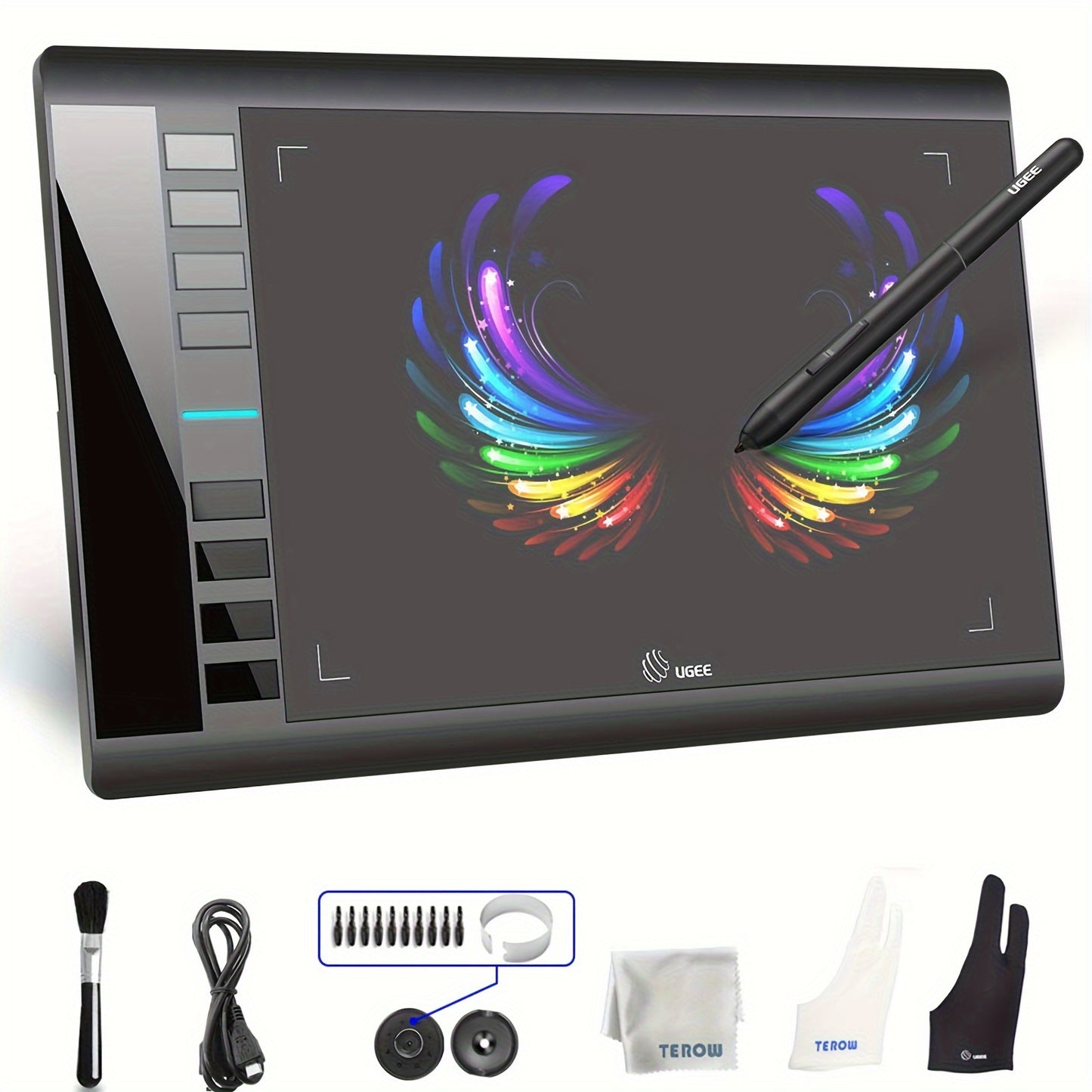 Graphics Drawing Tablets, UGEE M708 10 X 6 Inch Large Active Area Drawing Tablet With 8 Hot Keys 8192 Levels Pen Graphic Tablets For Computer Digital Art Creation Sketch For Windows Mac Os And Linux