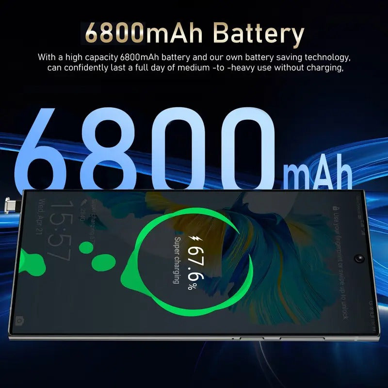 Unlocked Phone 5G Mobile Android 13 Phone with Built-in Stylus, 8GB 256GB, 6.8-inch Display, 50MP 13MP Cameras, 6800 MAh Dual-SIM