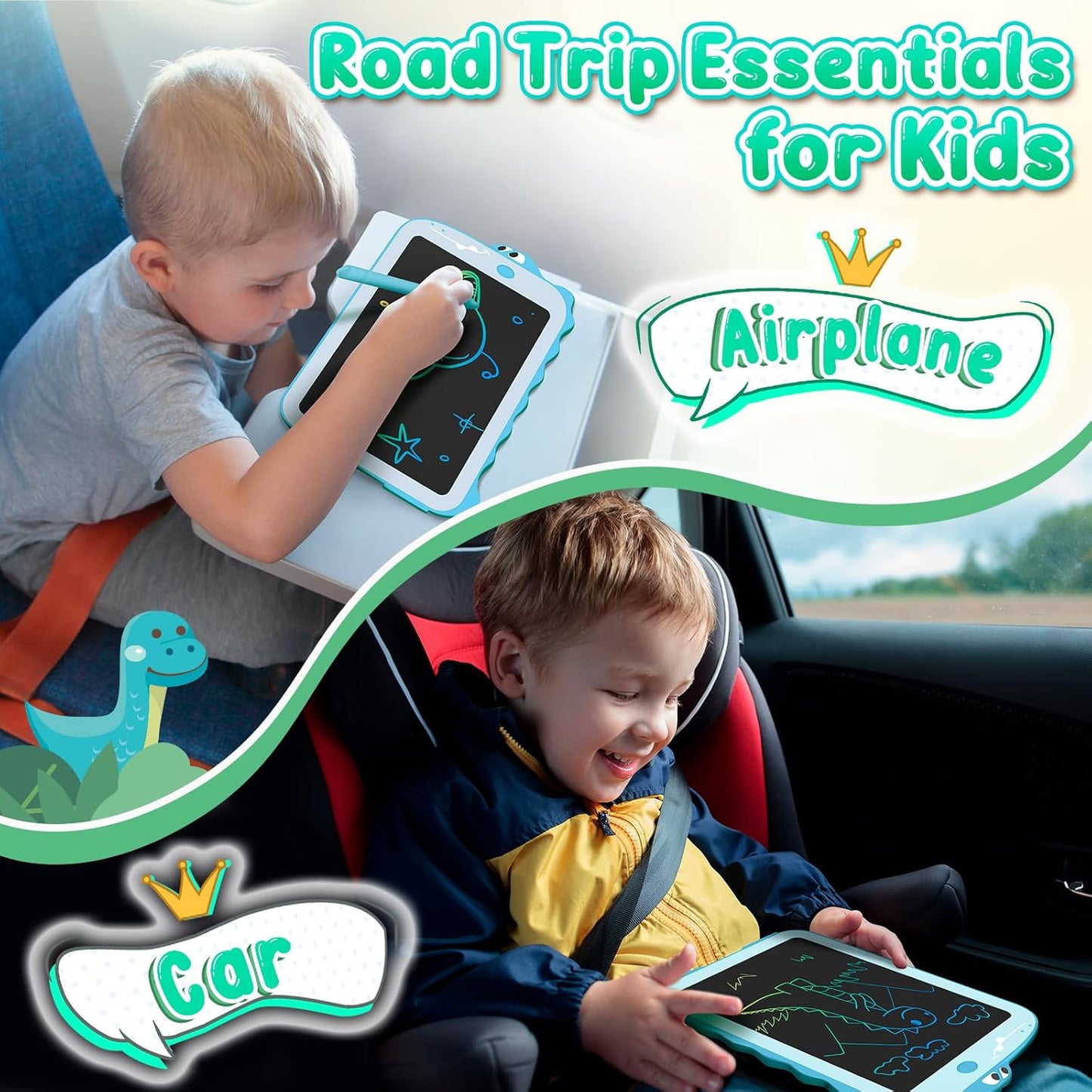 LCD Writing Tablet for Kids Toys 8.5" Toddler Toys Learning Drawing Board Dinosaur Toys for 3 4 5 6 7 Year Old Boys Girls Birthday Gifts Idea Light Doodle Pad Christmas Stocking Stuffers for Kids