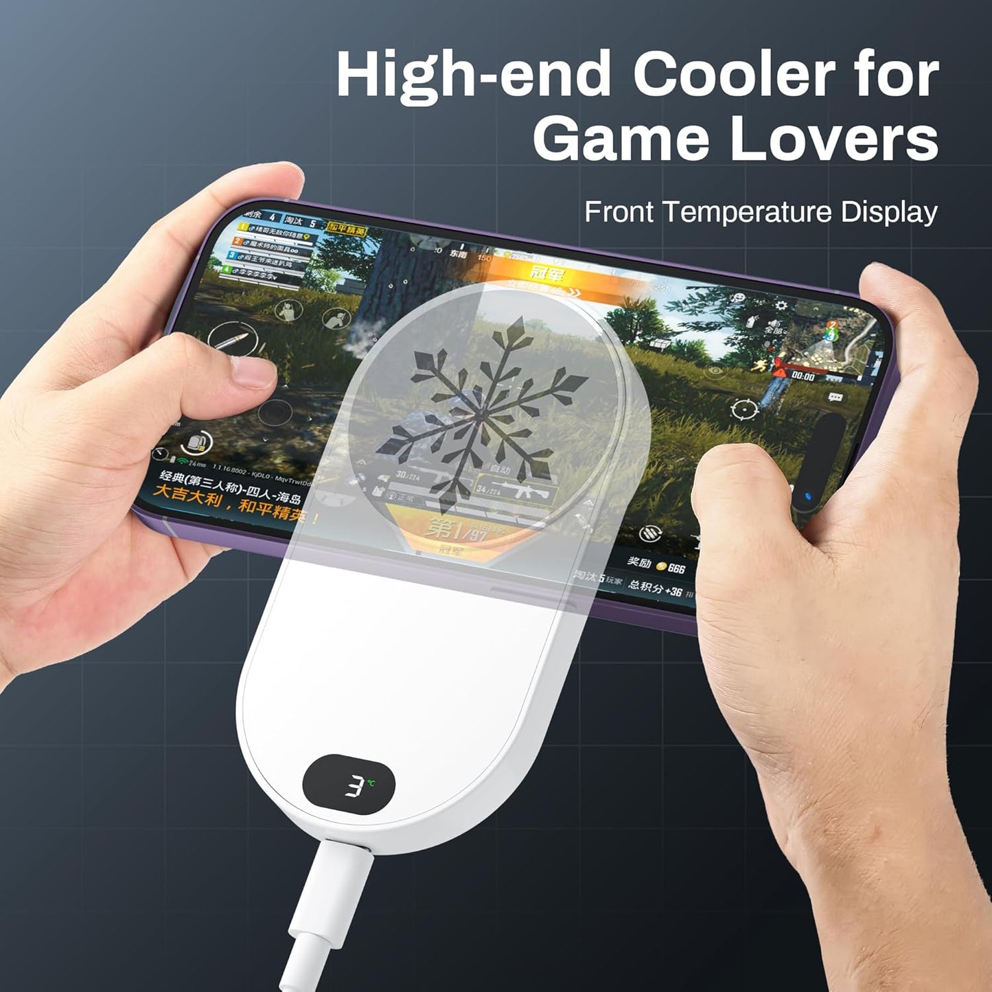 Phone Cooler for Gaming, Magnetic Semiconductor iPhone Cooler Cooling Fan, Keep Phone Cool Fan for Phone