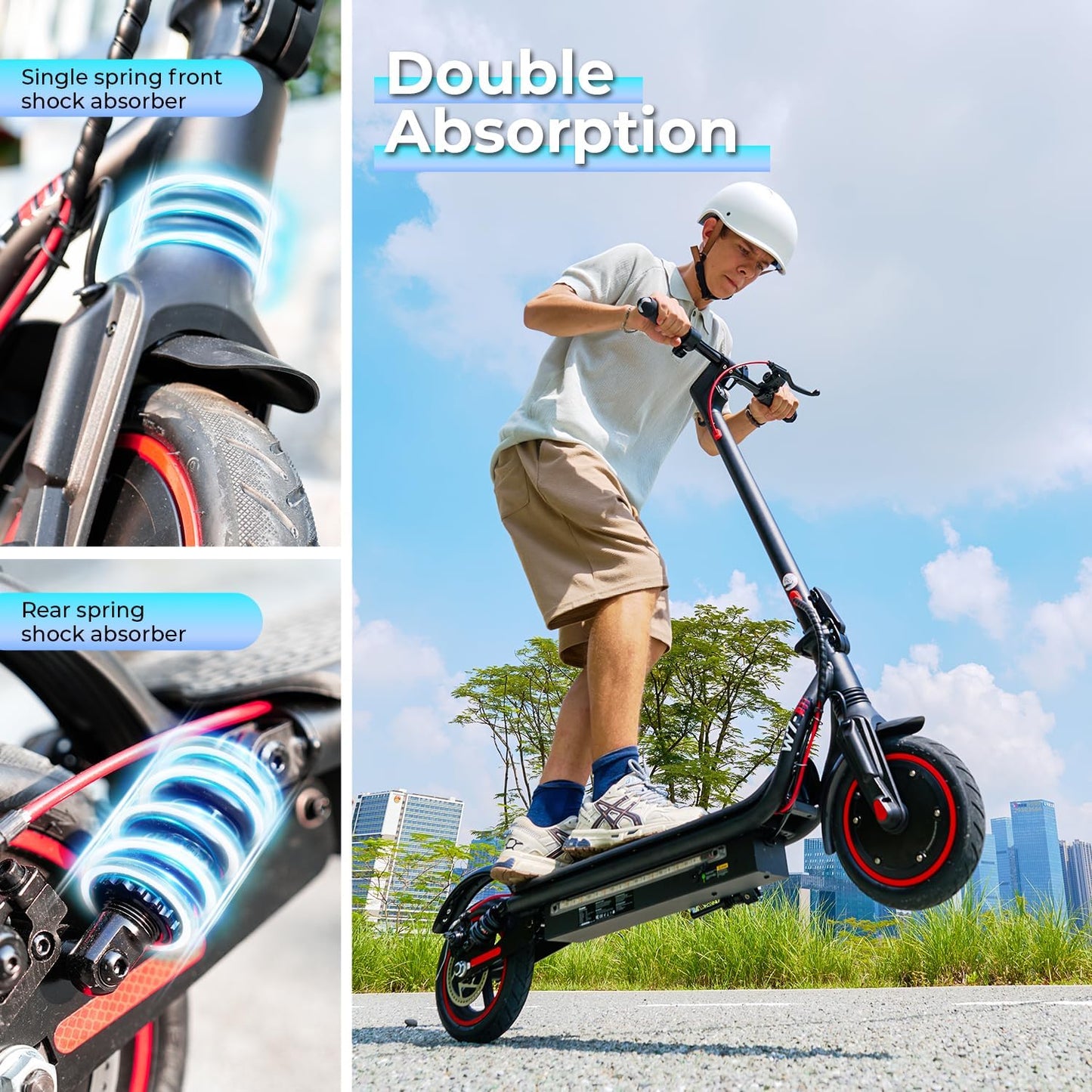iScooter Electric Scooter, Top Speed 22/25 MPH E-Scooter Up to 18/25 Miles Range, Folding Commuting Electric Scooter for Adults with Turn Signal-360 ° Lighting - 8.5/9.3" Tires/264 Lbs Load W7 & W8