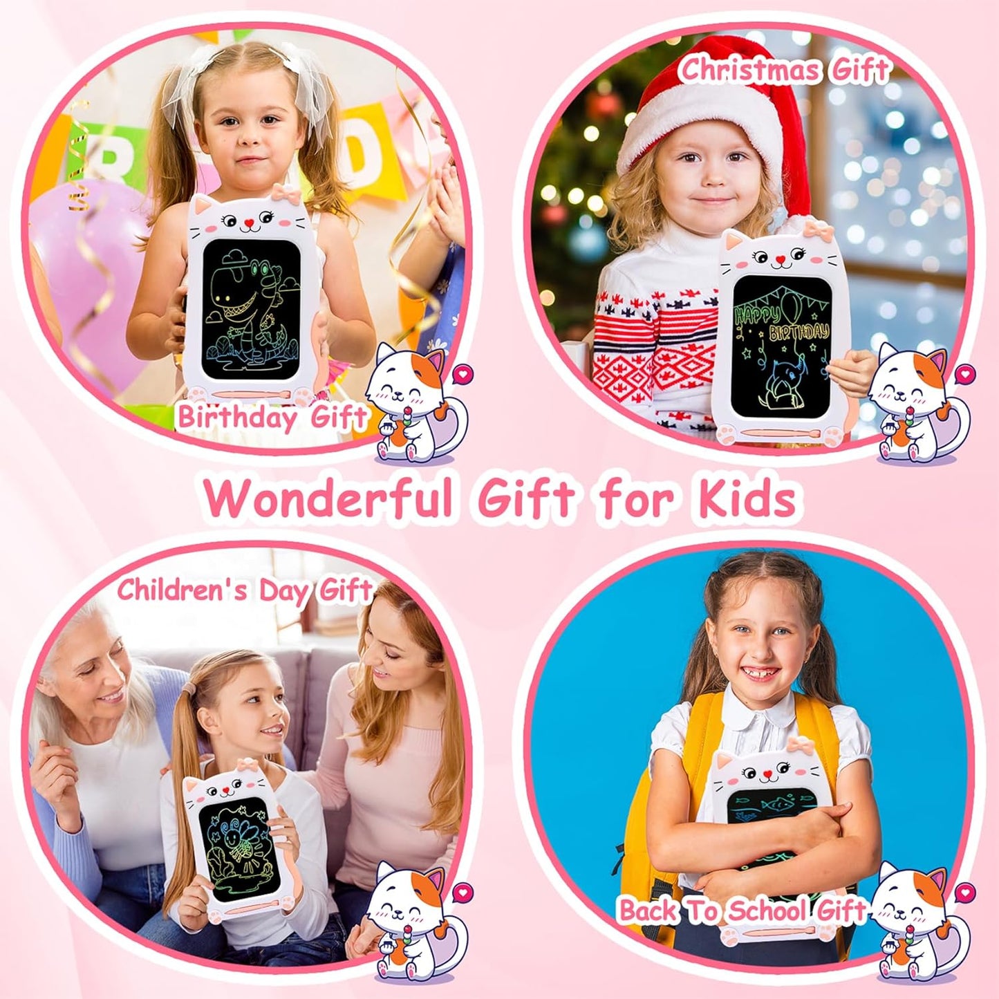 Toys for 1 2 3 Year Old Girl Gifts,10IN LCD Writing Tablet for Kids,Toddler Toys Age 1-2 Drawing Tablet,Doodle Board for Baby Girls Toys Age 4-5,Educational Learning Toys for Christmas Birthday Gifts