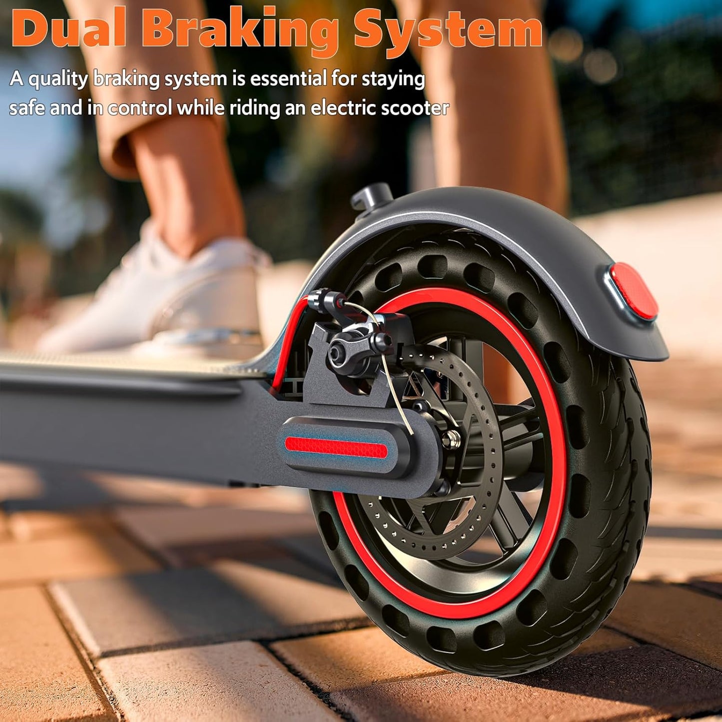 Electric Scooter Adults, Up to 22 Mph, 350W Motor Peak 500W, Foldable E-Scooter for Adults, Escooter Adults with App Control, Dual Syspension with Turn Signal Light, Dual Braking