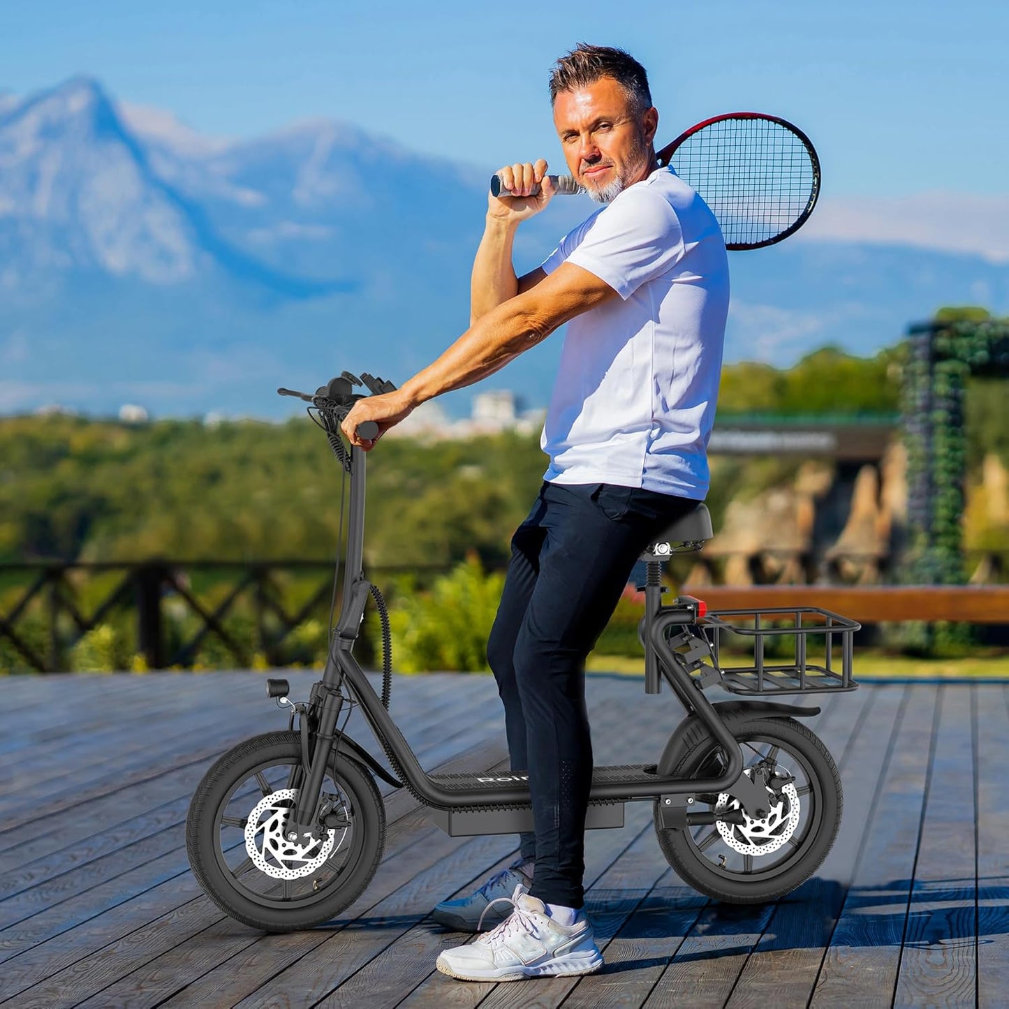 Electric Scooter - 350W Motor, 8.5" Solid Tires, Up to 19 MPH and 20/23 Miles Long-Range Portable Folding Commuting Scooter for Adults with Double Braking System and App