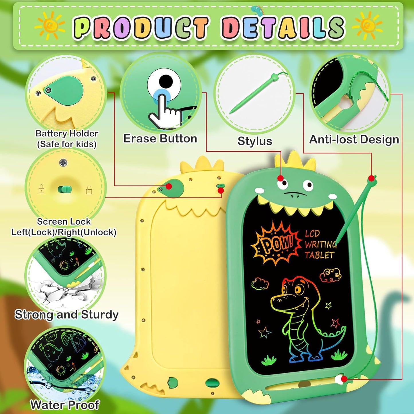 Toys for 1 2 3 Year Old Girl Gifts,10IN LCD Writing Tablet for Kids,Toddler Toys Age 1-2 Drawing Tablet,Doodle Board for Baby Girls Toys Age 4-5,Educational Learning Toys for Christmas Birthday Gifts