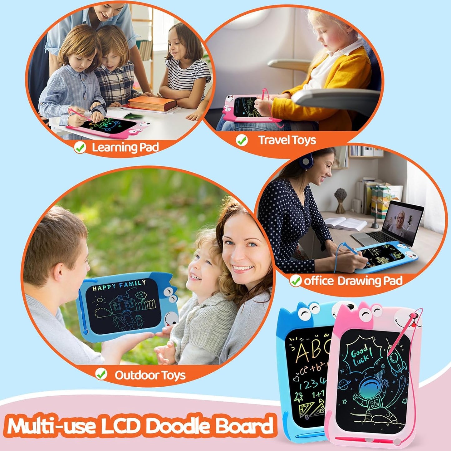 Toys for 1 2 3 Year Old Girl Gifts,10IN LCD Writing Tablet for Kids,Toddler Toys Age 1-2 Drawing Tablet,Doodle Board for Baby Girls Toys Age 4-5,Educational Learning Toys for Christmas Birthday Gifts