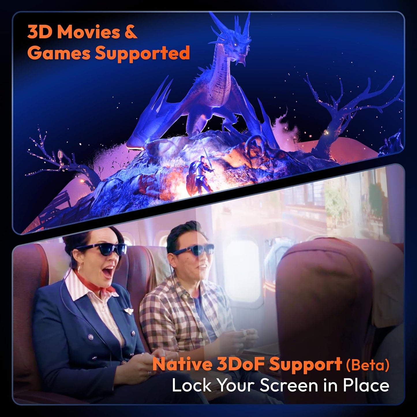 VITURE One Lite XR Glasses, 120" Full HD, Harman Sound, AR Glasses fits iPhone 16/15 (Spatial Video Supported), Steam Deck/ROG Ally/Gaming Consoles/PC/Android, Myopia Adjustments