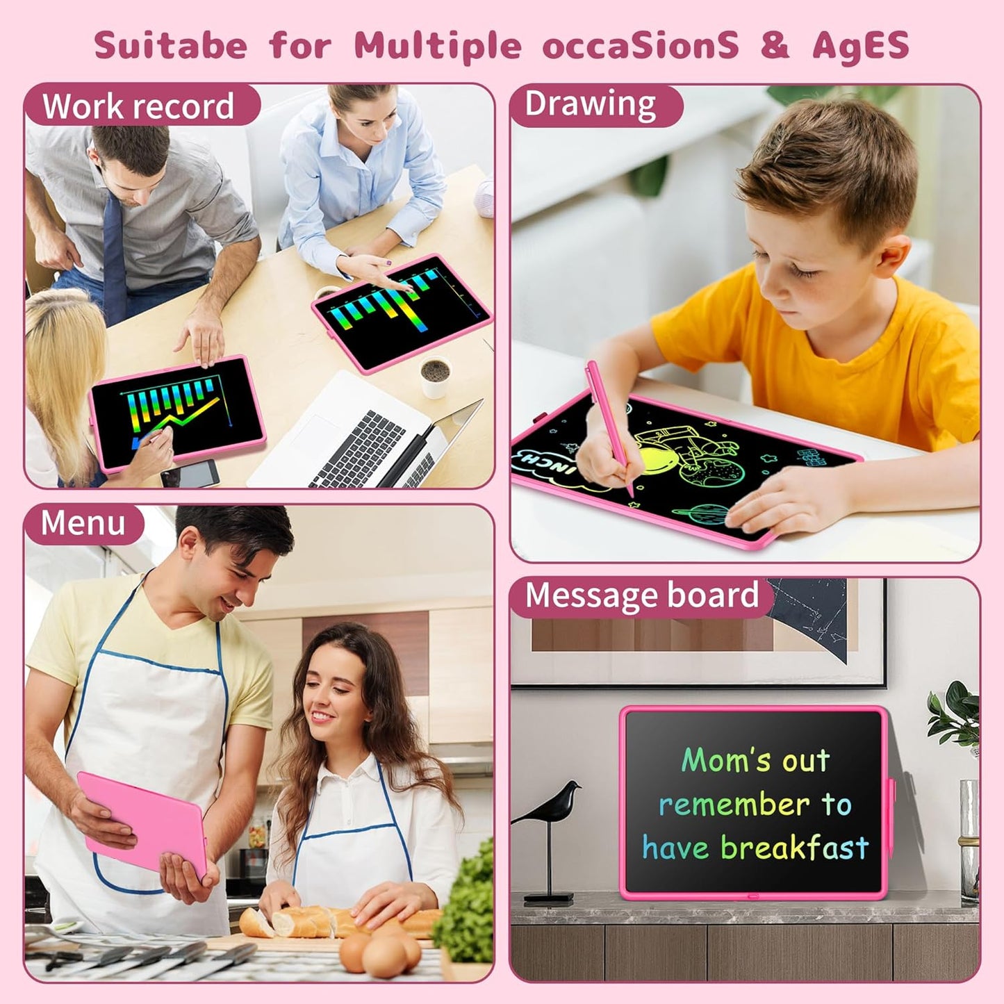 LCD Writing Tablet for Kids, 20 Inch Kids Drawing Tablet, Large Doodle Board, Rechargeable Drawing Pad for Kids, Learning Toys for 3 4 5 6 7 8 9 10 Year Old Boys Girls Birthday Christmas Gifts