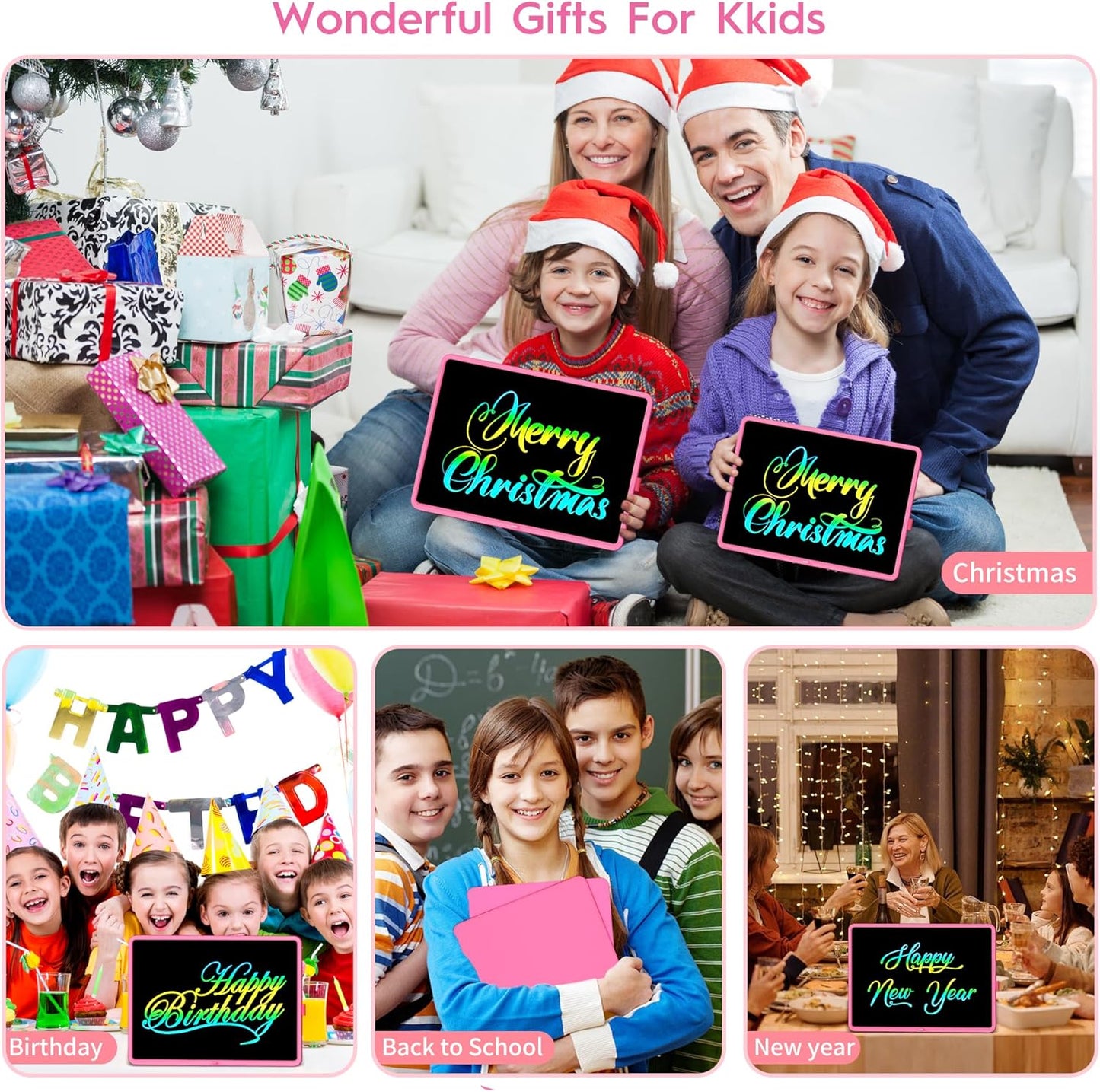 LCD Writing Tablet for Kids, 20 Inch Kids Drawing Tablet, Large Doodle Board, Rechargeable Drawing Pad for Kids, Learning Toys for 3 4 5 6 7 8 9 10 Year Old Boys Girls Birthday Christmas Gifts