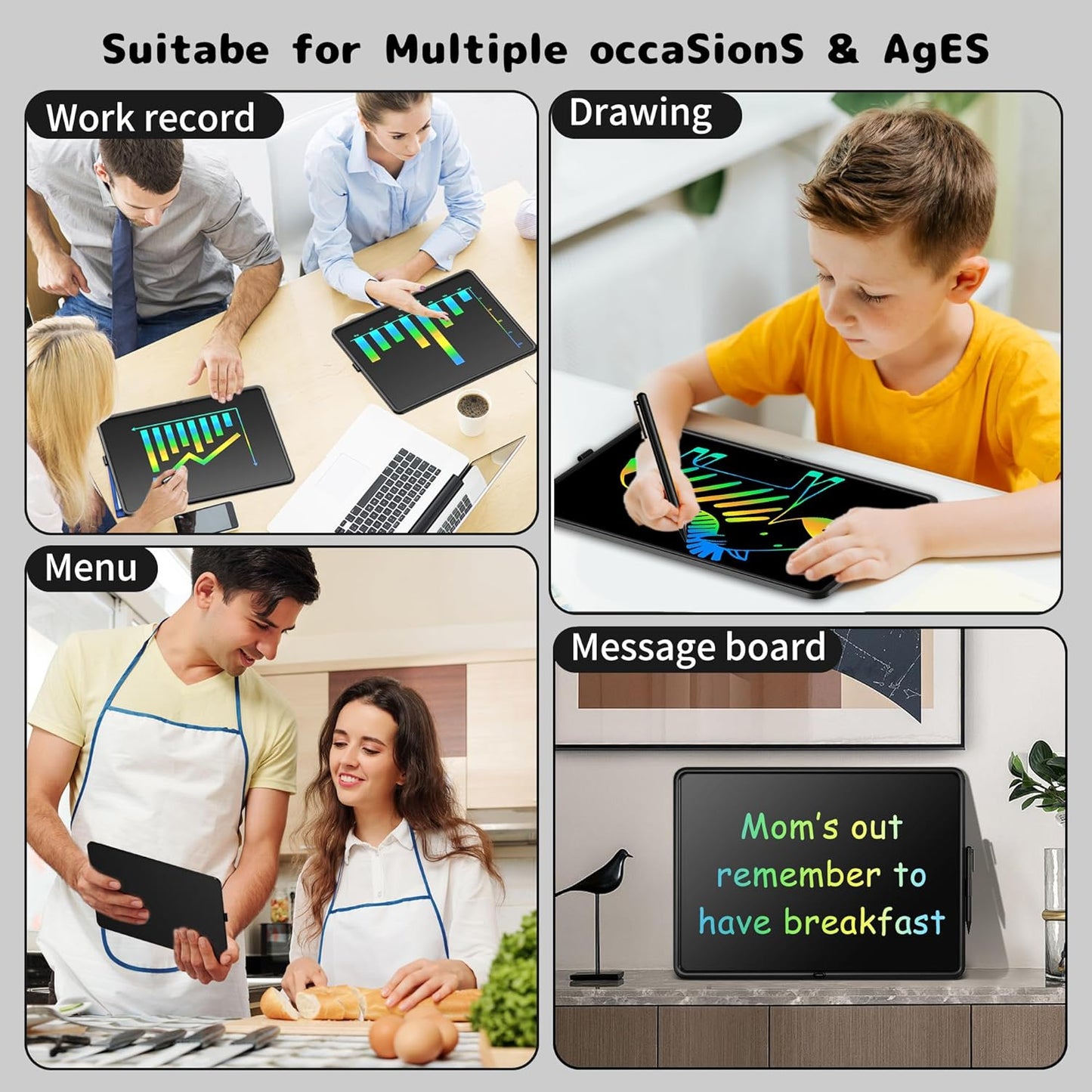 LCD Writing Tablet for Kids, 20 Inch Kids Drawing Tablet, Large Doodle Board, Rechargeable Drawing Pad for Kids, Learning Toys for 3 4 5 6 7 8 9 10 Year Old Boys Girls Birthday Christmas Gifts