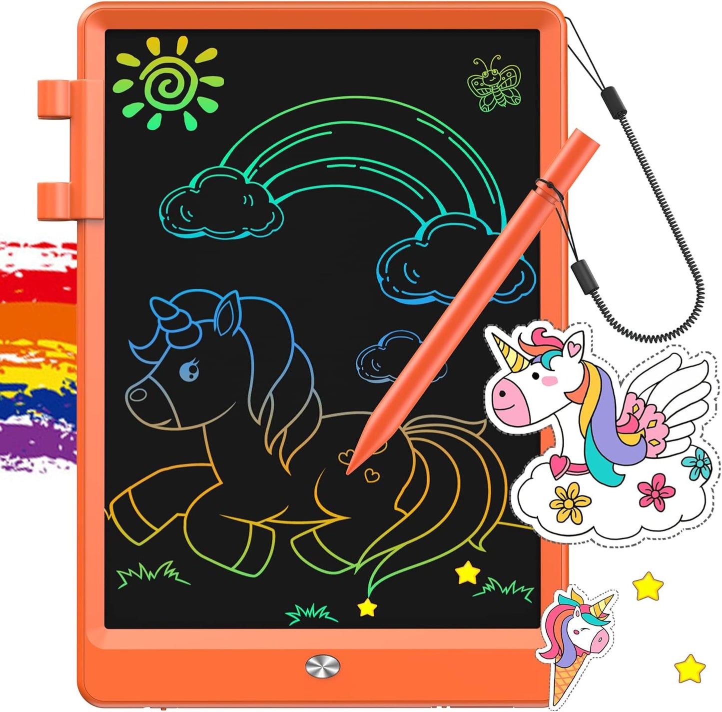 FLUESTON LCD Writing Tablet, Doodle Board Toys Gifts for 3-8 Year Old Girls Boys, 10 Inch Colorful Electronic Board Drawing Pad for Kids, Gifts for Toddler Educational Learning Travel Birthday, Blue