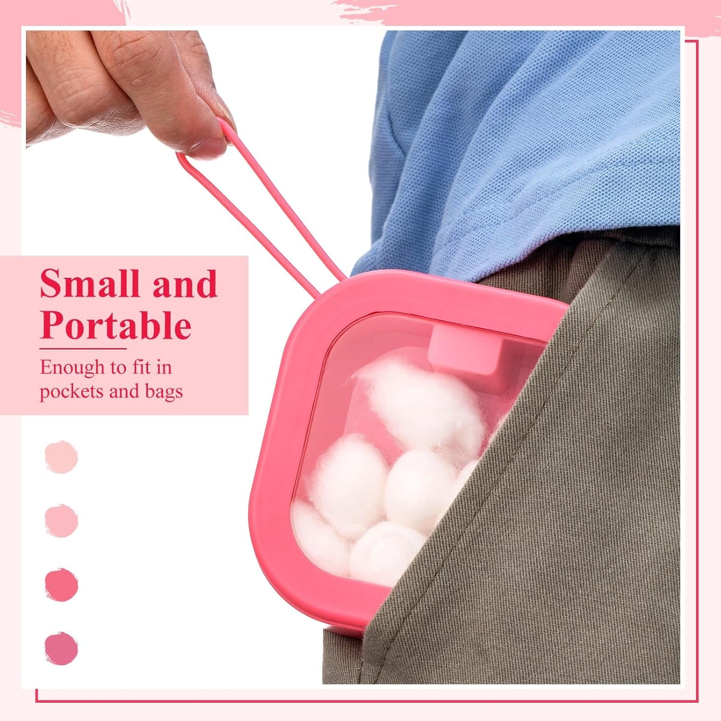 Kathfly 4 Pcs White Hair Tie Organizer Portable Hair Accessory Storage Containers Stackable Hair Tie Bobby Pin Holder Home Cotton Swab Dispenser Hair Accessories Jewelry Organizer Box