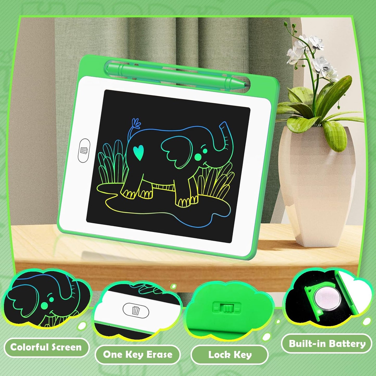8 Pack LCD Writing Tablet for Kids, 6.5 Inch Colorful Doodle Board Drawing Tablet, Erasable Reusable Electronic Drawing Pads, Educational Learning Toys Birthday Gifts for Girls Boys Age 3 4 5 6 7 8