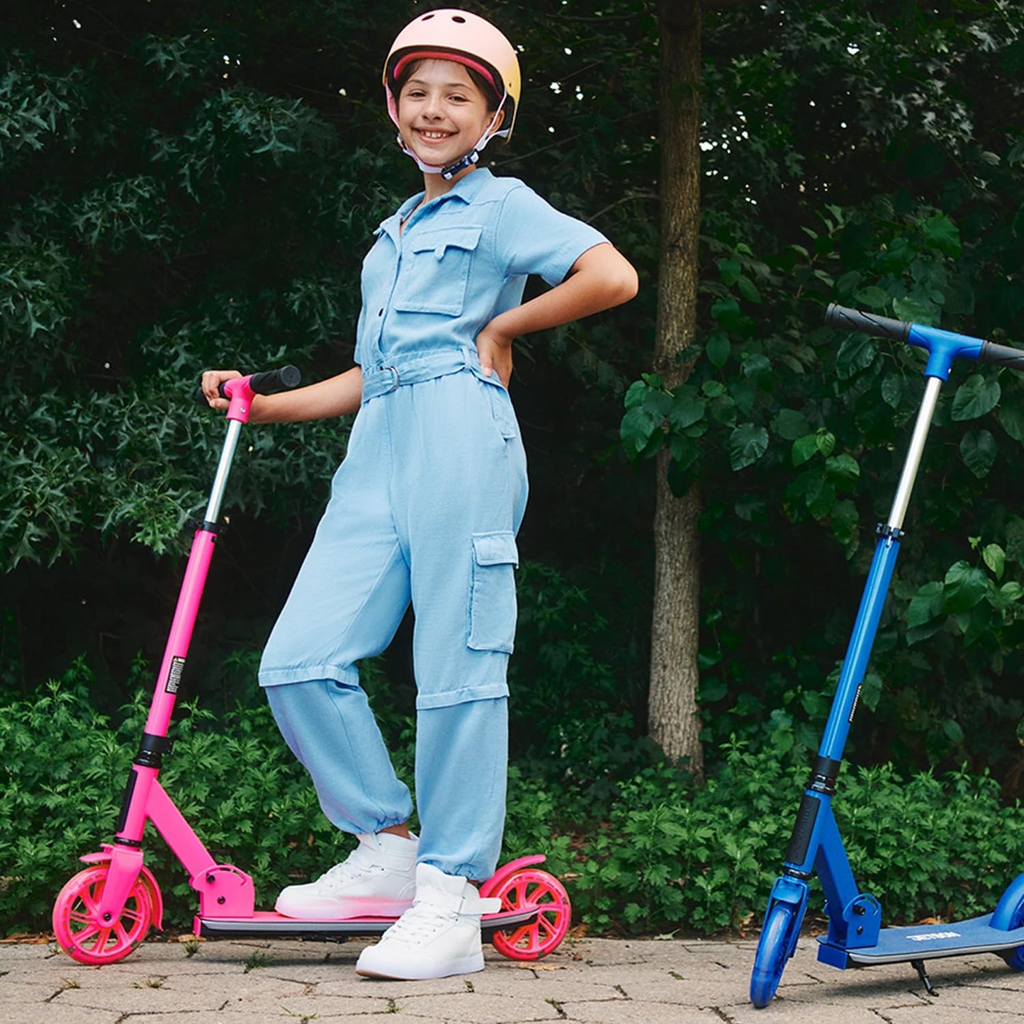 Jetson 2-Wheel Light-Up Kick Scooter, Light Up Deck and Wheels, Height Adjustable Handlebar, Rear Brake, Easy-Folding Mechanism, 4 or 6 inch wheels