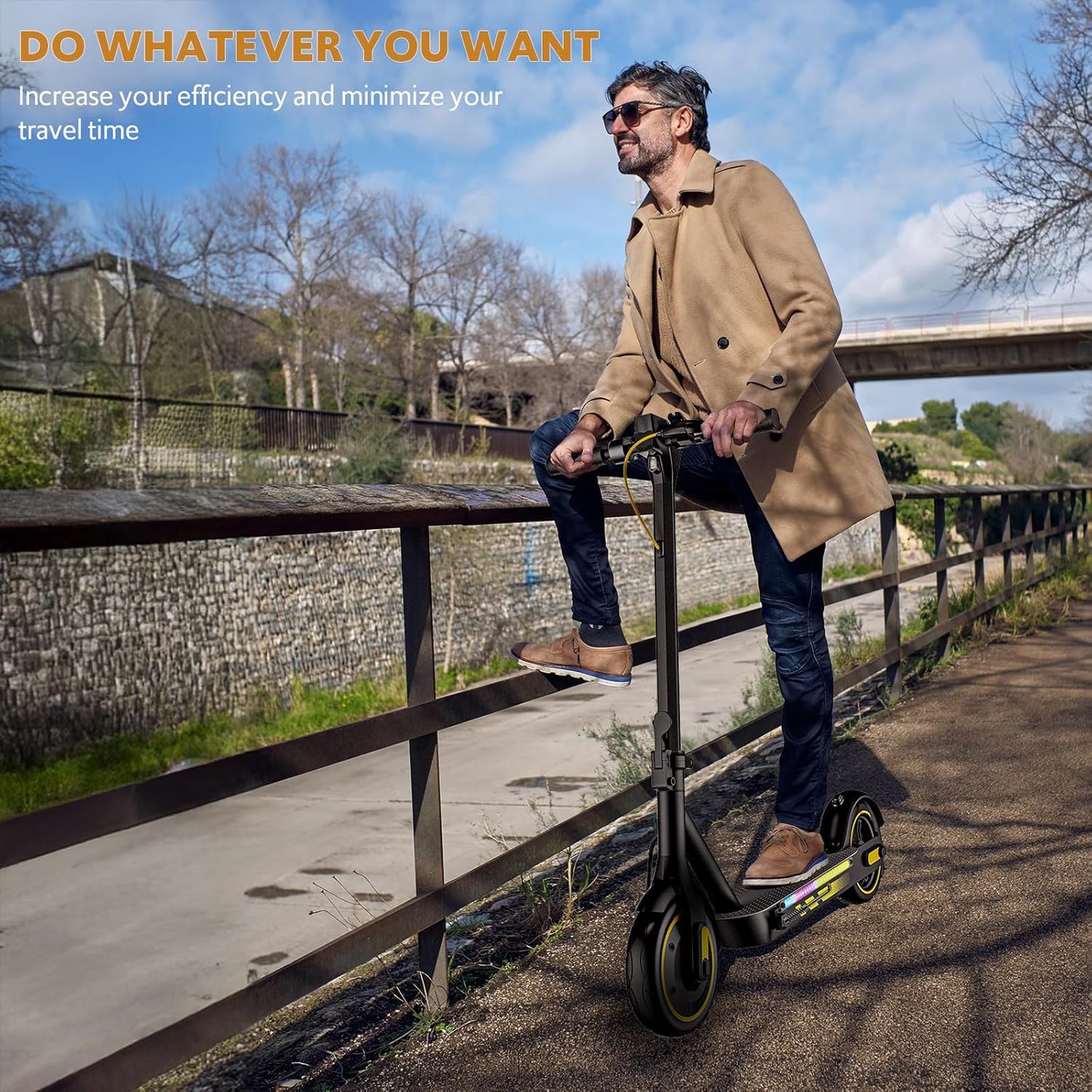 Electric Scooter Adults, 15/18/21AH Big Battery, 600/800/1200W Motor, 10"/11" Off Road Tire, Folding E Scooter with Seat