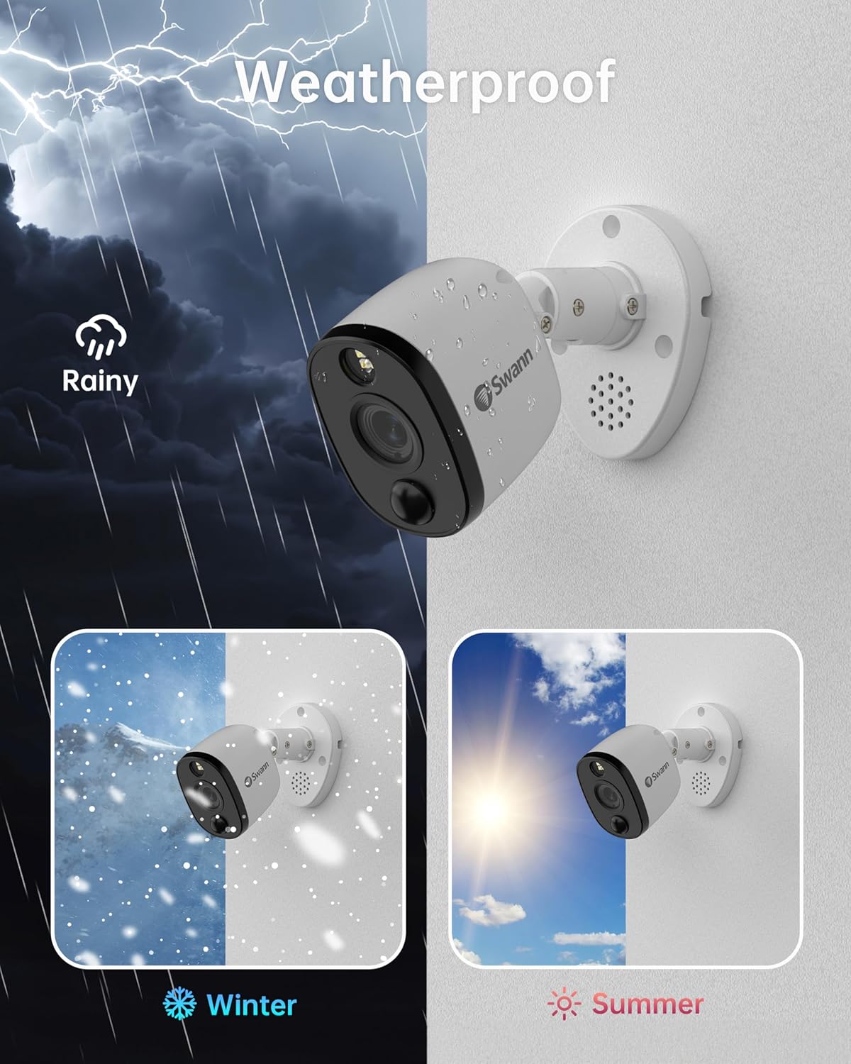 Swann Home Security Camera System with 2TB HDD, 8 Channel 4 Cam, 4K Ultra HD DVR, Indoor/Outdoor Wired Surveillance CCTV, Color Night Vision, Heat/Motion Warning Light, Alexa Google, SWDVK-855804WL