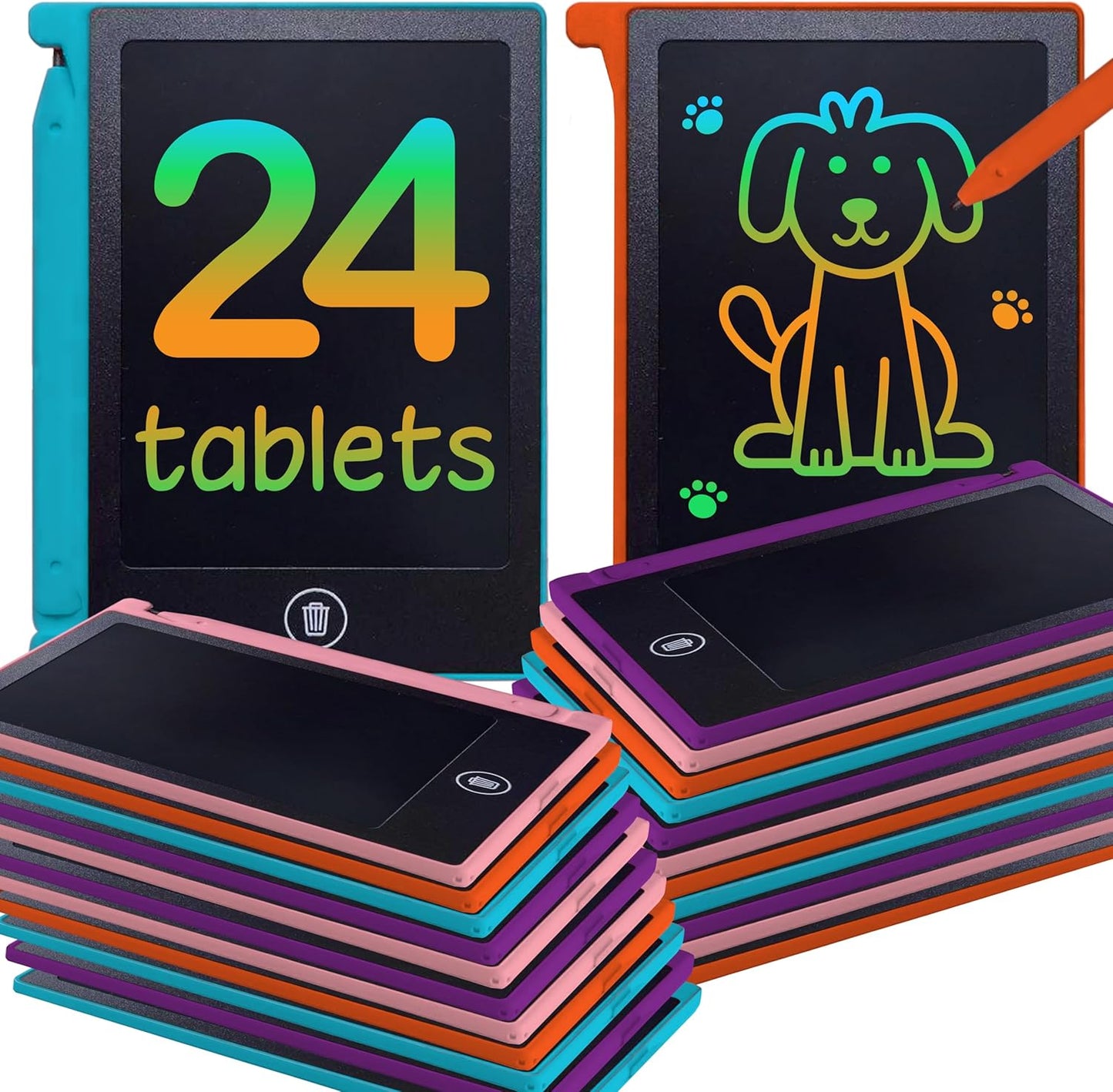 Party Favor Mini LCD Writing Tablet for Kids, 12 Pack – 4.5 Inch Mini Drawing Board. Fun and Educational for Kids That Sketch and Doodle. Perfect Goodie Bag and Gift Bag Filler, School Prize Or Gift