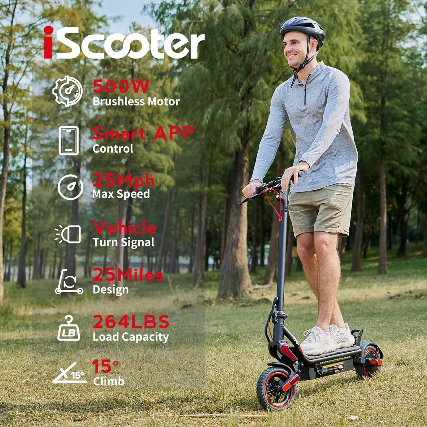 iScooter Electric Scooter, Top Speed 22/25 MPH E-Scooter Up to 18/25 Miles Range, Folding Commuting Electric Scooter for Adults with Turn Signal-360 ° Lighting - 8.5/9.3" Tires/264 Lbs Load W7 & W8