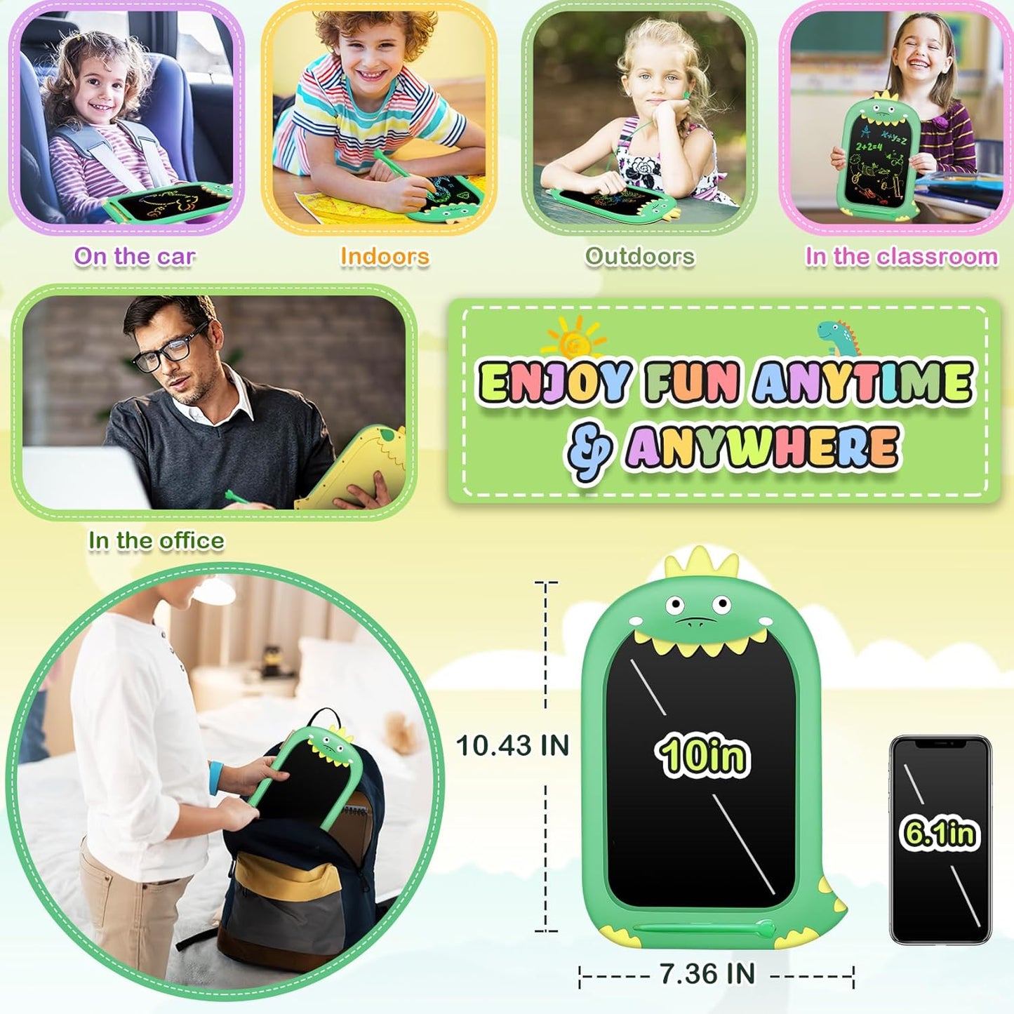 Toys for 1 2 3 Year Old Girl Gifts,10IN LCD Writing Tablet for Kids,Toddler Toys Age 1-2 Drawing Tablet,Doodle Board for Baby Girls Toys Age 4-5,Educational Learning Toys for Christmas Birthday Gifts