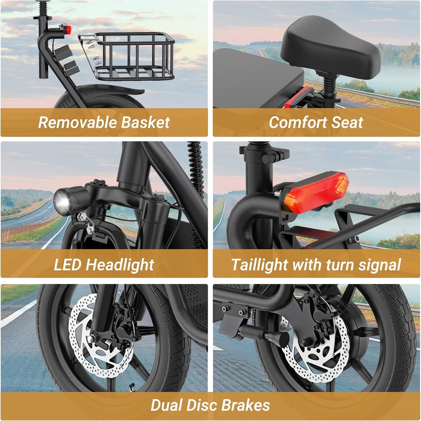 Electric Scooter - 350W Motor, 8.5" Solid Tires, Up to 19 MPH and 20/23 Miles Long-Range Portable Folding Commuting Scooter for Adults with Double Braking System and App