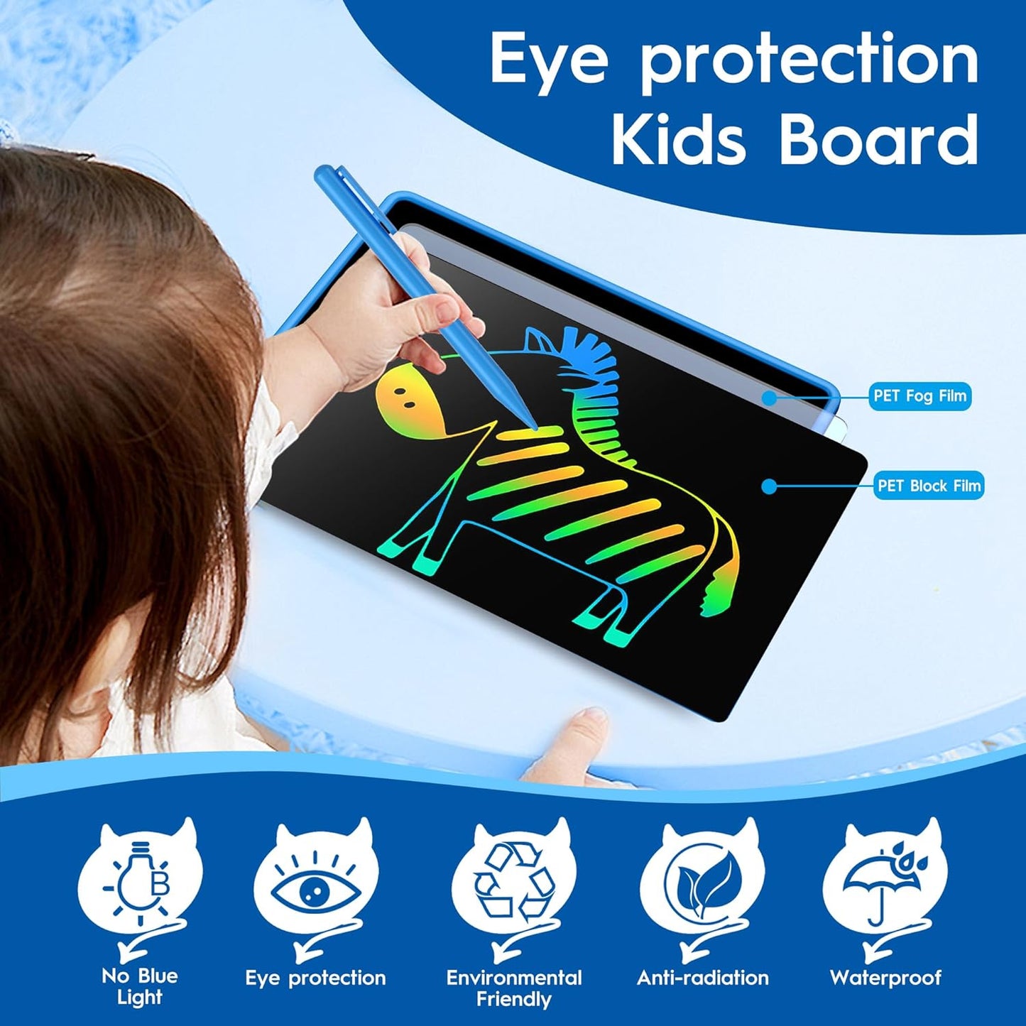 LCD Writing Tablet for Kids, 20 Inch Kids Drawing Tablet, Large Doodle Board, Rechargeable Drawing Pad for Kids, Learning Toys for 3 4 5 6 7 8 9 10 Year Old Boys Girls Birthday Christmas Gifts