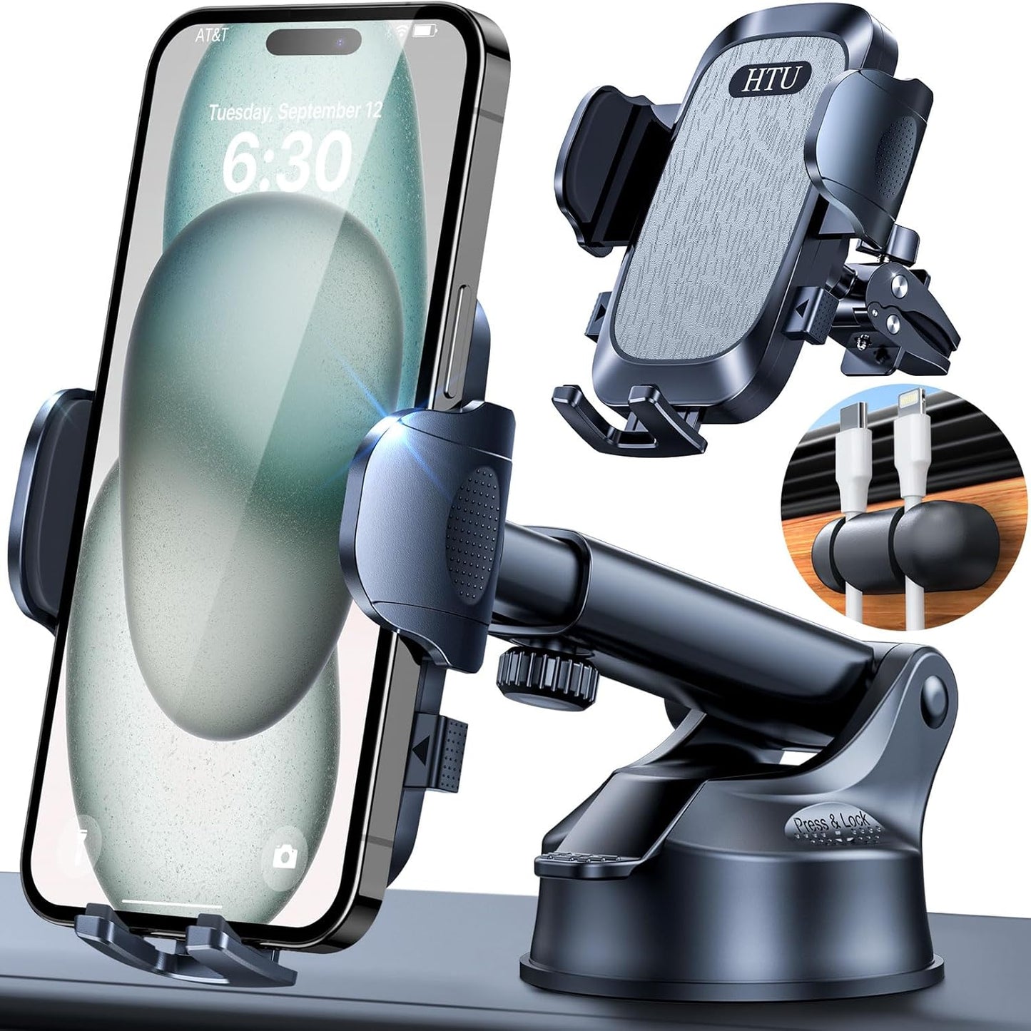 2025 Ultimate Car Phone Mount【80 LBS Strongest Suction & Military-Grade】【Patent & Safety Certs】 Cell Phone Holder Truck Stand for Dashboard Windshield Vent for iPhone 16 Pro Max 15 14 Samsung, Black