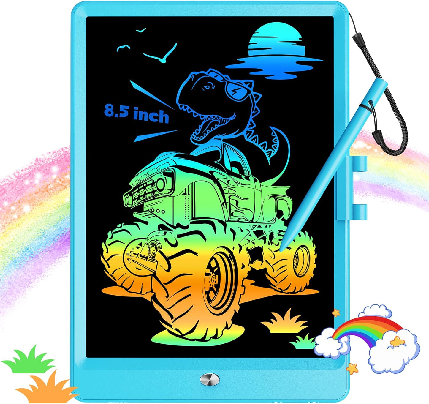 KOKODI 12 Inch LCD Writing Tablet with Anti-Lost Stylus, Erasable Doodle Board Colorful Toddler Drawing Pad, Car Travel School Games Toys for 3 4 5 6 7 8 Kids, Birthday Gift for Girls Boys Adults Pink