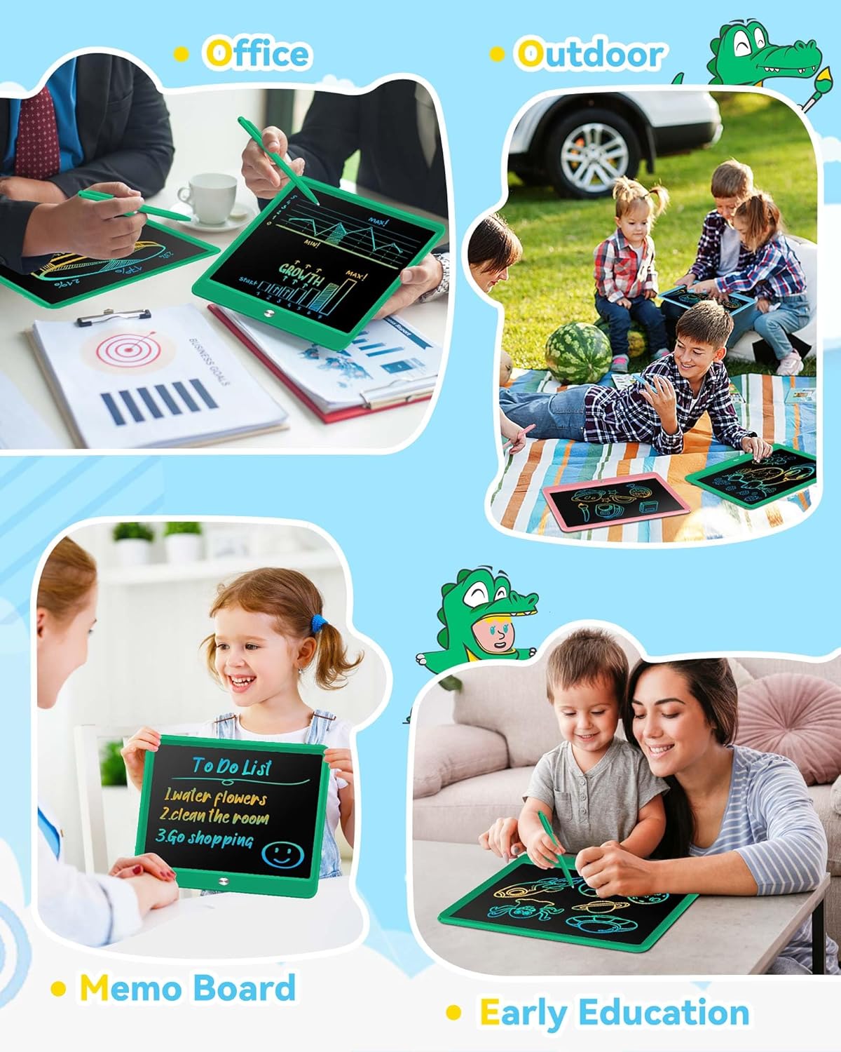 KOKODI 12 Inch LCD Writing Tablet with Anti-Lost Stylus, Erasable Doodle Board Colorful Toddler Drawing Pad, Car Travel School Games Toys for 3 4 5 6 7 8 Kids, Birthday Gift for Girls Boys Adults Pink