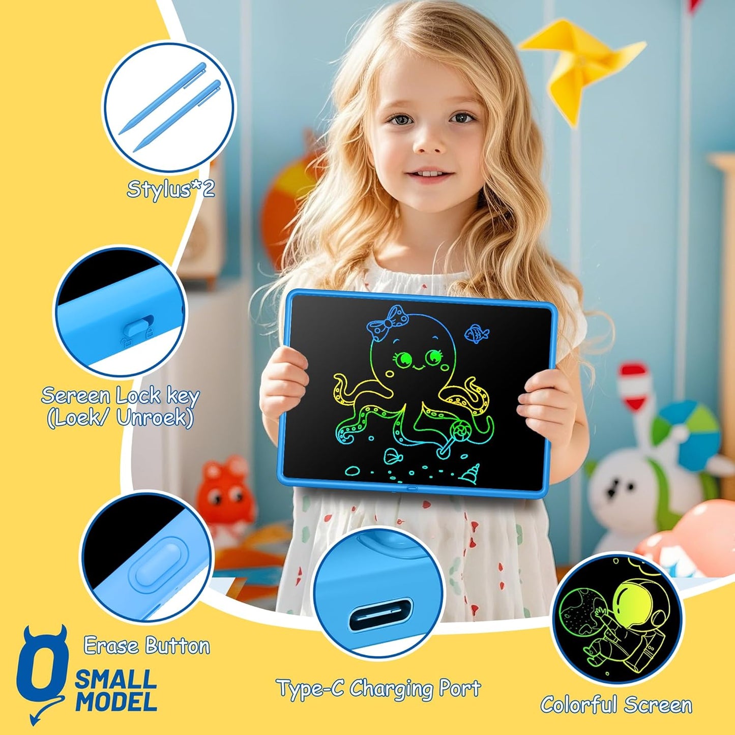 LCD Writing Tablet for Kids, 20 Inch Kids Drawing Tablet, Large Doodle Board, Rechargeable Drawing Pad for Kids, Learning Toys for 3 4 5 6 7 8 9 10 Year Old Boys Girls Birthday Christmas Gifts