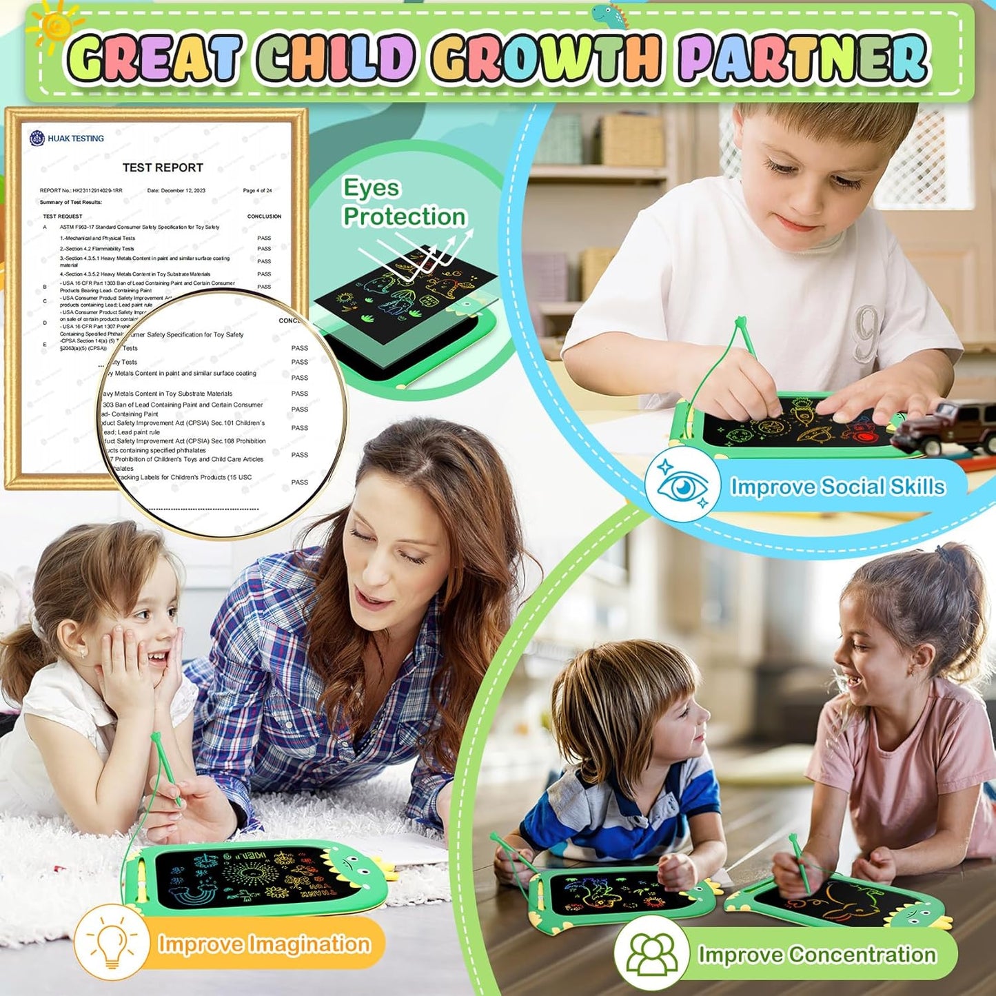 Toys for 1 2 3 Year Old Girl Gifts,10IN LCD Writing Tablet for Kids,Toddler Toys Age 1-2 Drawing Tablet,Doodle Board for Baby Girls Toys Age 4-5,Educational Learning Toys for Christmas Birthday Gifts