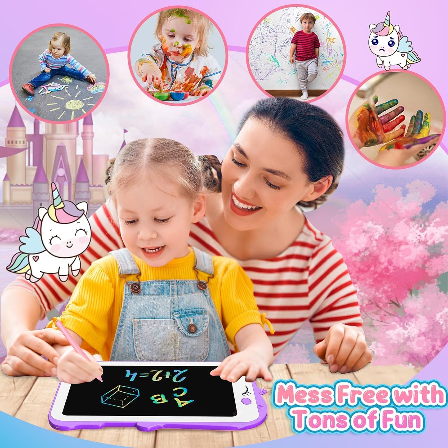 Unicorn Toy Gifts for Girls Boys - CHEERFUN LCD Writing Tablet for Kids | Toddler Travel Road Trip Essential Toy Gift for 3 4 5 6 7 8 Year Old | Doodle Draw Board | Easter Gifts Learning Birthday