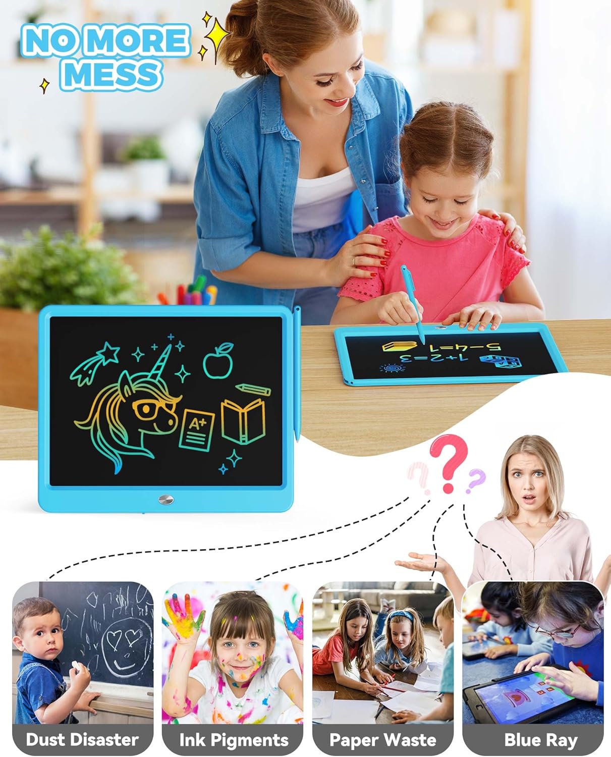 KOKODI 12 Inch LCD Writing Tablet with Anti-Lost Stylus, Erasable Doodle Board Colorful Toddler Drawing Pad, Car Travel School Games Toys for 3 4 5 6 7 8 Kids, Birthday Gift for Girls Boys Adults Pink