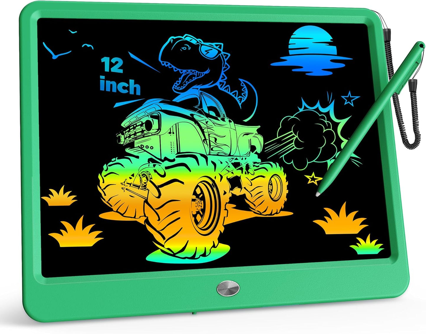 KOKODI 12 Inch LCD Writing Tablet with Anti-Lost Stylus, Erasable Doodle Board Colorful Toddler Drawing Pad, Car Travel School Games Toys for 3 4 5 6 7 8 Kids, Birthday Gift for Girls Boys Adults Pink