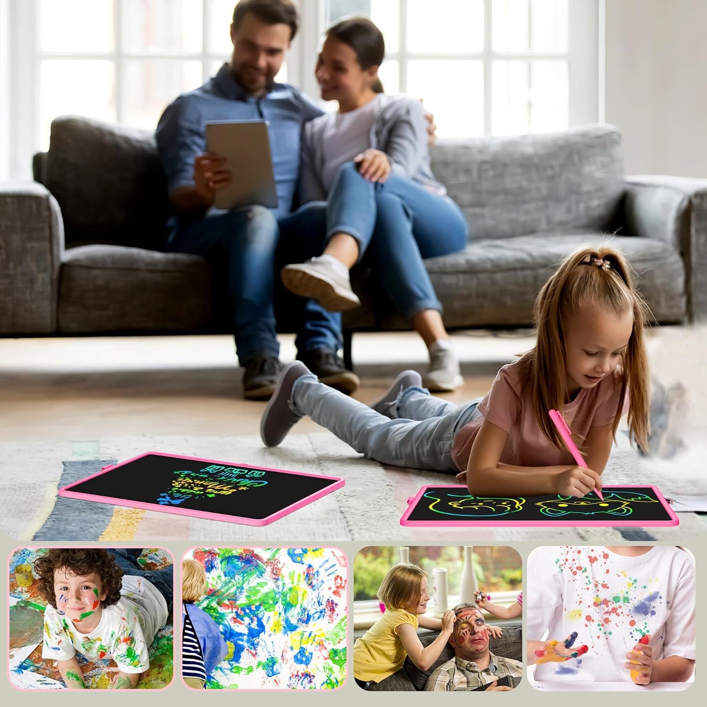 LCD Writing Tablet for Kids, 20 Inch Kids Drawing Tablet, Large Doodle Board, Rechargeable Drawing Pad for Kids, Learning Toys for 3 4 5 6 7 8 9 10 Year Old Boys Girls Birthday Christmas Gifts