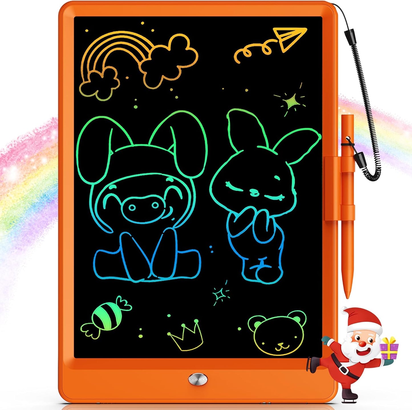Bravokids 10 Inch LCD Writing Tablet for 3-8 Year Olds - Electronic Drawing Pad and Doodle Board as Educational Birthday Gifts for Girls and Boys (Pink)
