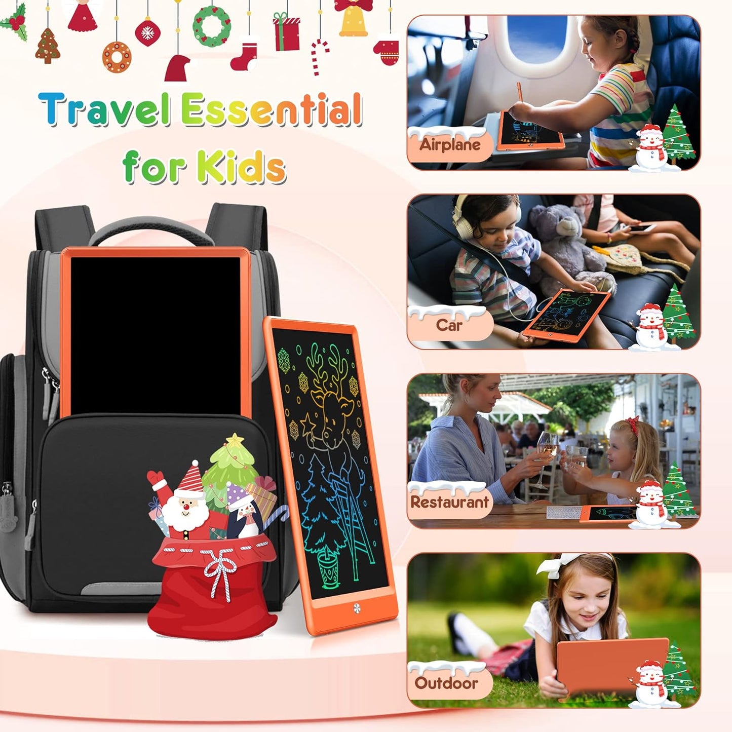 FLUESTON LCD Writing Tablet, Doodle Board Toys Gifts for 3-8 Year Old Girls Boys, 10 Inch Colorful Electronic Board Drawing Pad for Kids, Gifts for Toddler Educational Learning Travel Birthday, Blue