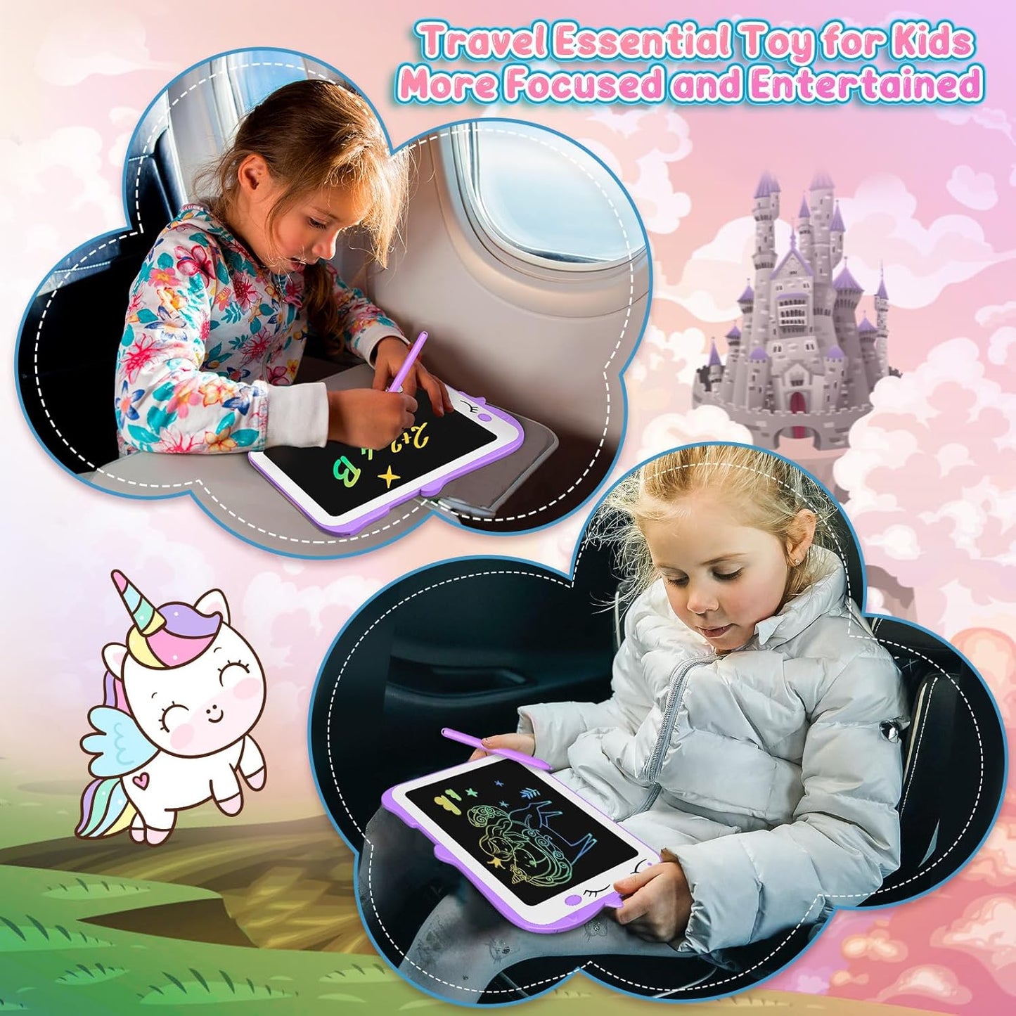 Unicorn Toy Gifts for Girls Boys - CHEERFUN LCD Writing Tablet for Kids | Toddler Travel Road Trip Essential Toy Gift for 3 4 5 6 7 8 Year Old | Doodle Draw Board | Easter Gifts Learning Birthday